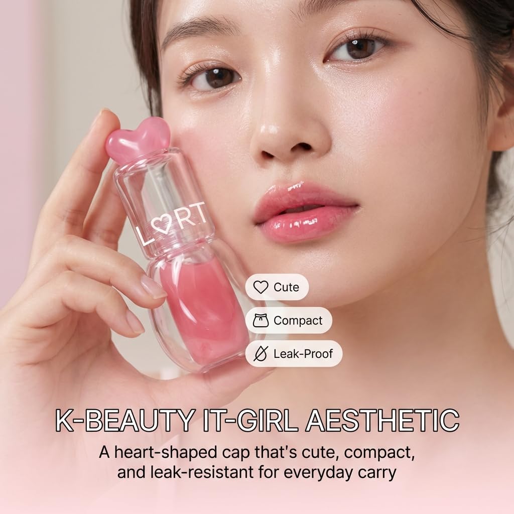 Peptide Lip Oil Gloss - Tinted Hydrating Formula with High-Pigment Shine | Heart-Shaped Cap - 03 (Cherry Melt)