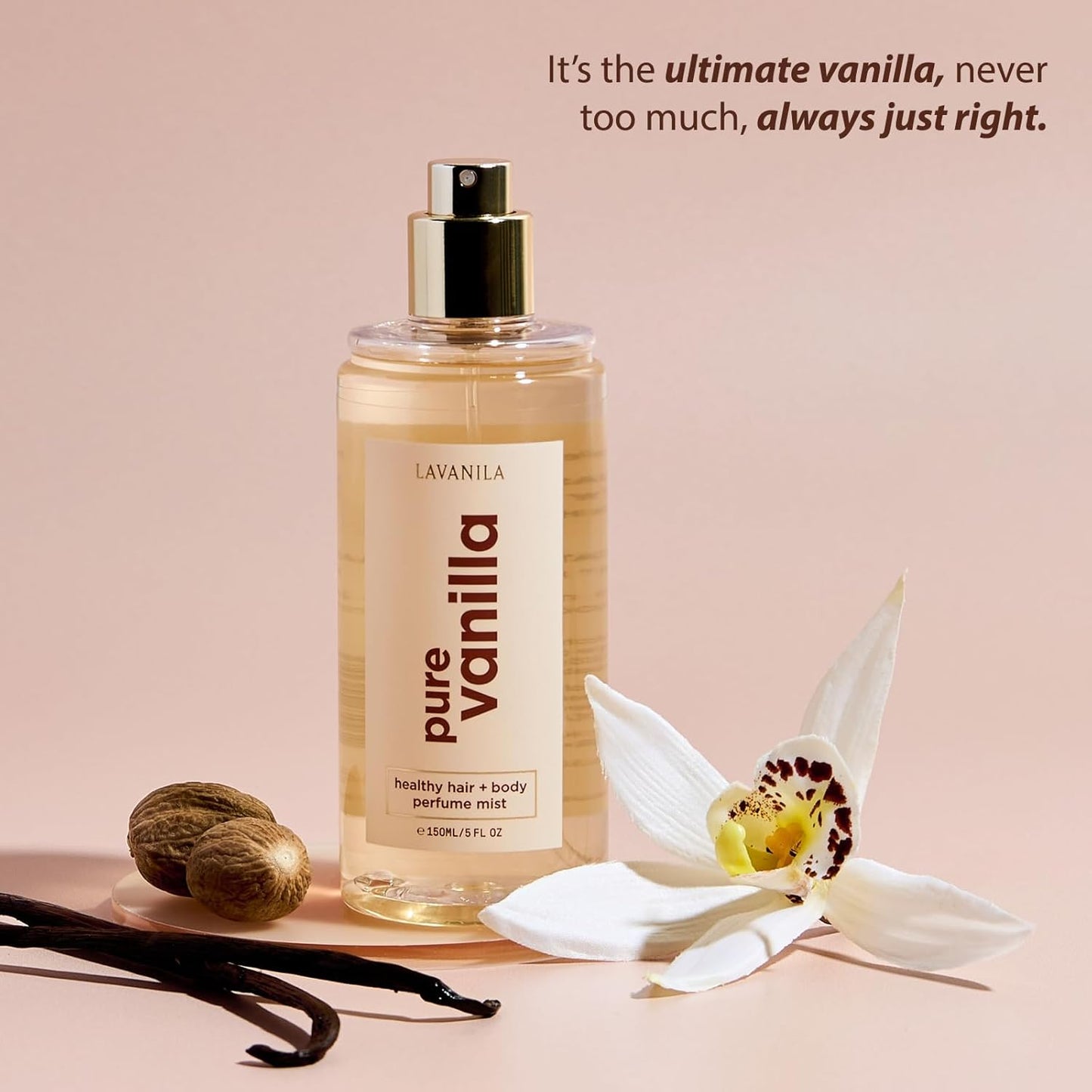 Lavanila Pure Vanilla Hair & Body Perfume Mist - Sweet Fragrance Spray with Jojoba Oil | 5 Fl Oz