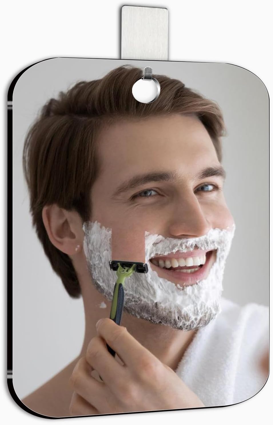 Shatterproof Fogless Shower Mirror - Large Anti-Fog Shaving Mirror | 11x8 in Waterproof Wall-Mounted Accessory