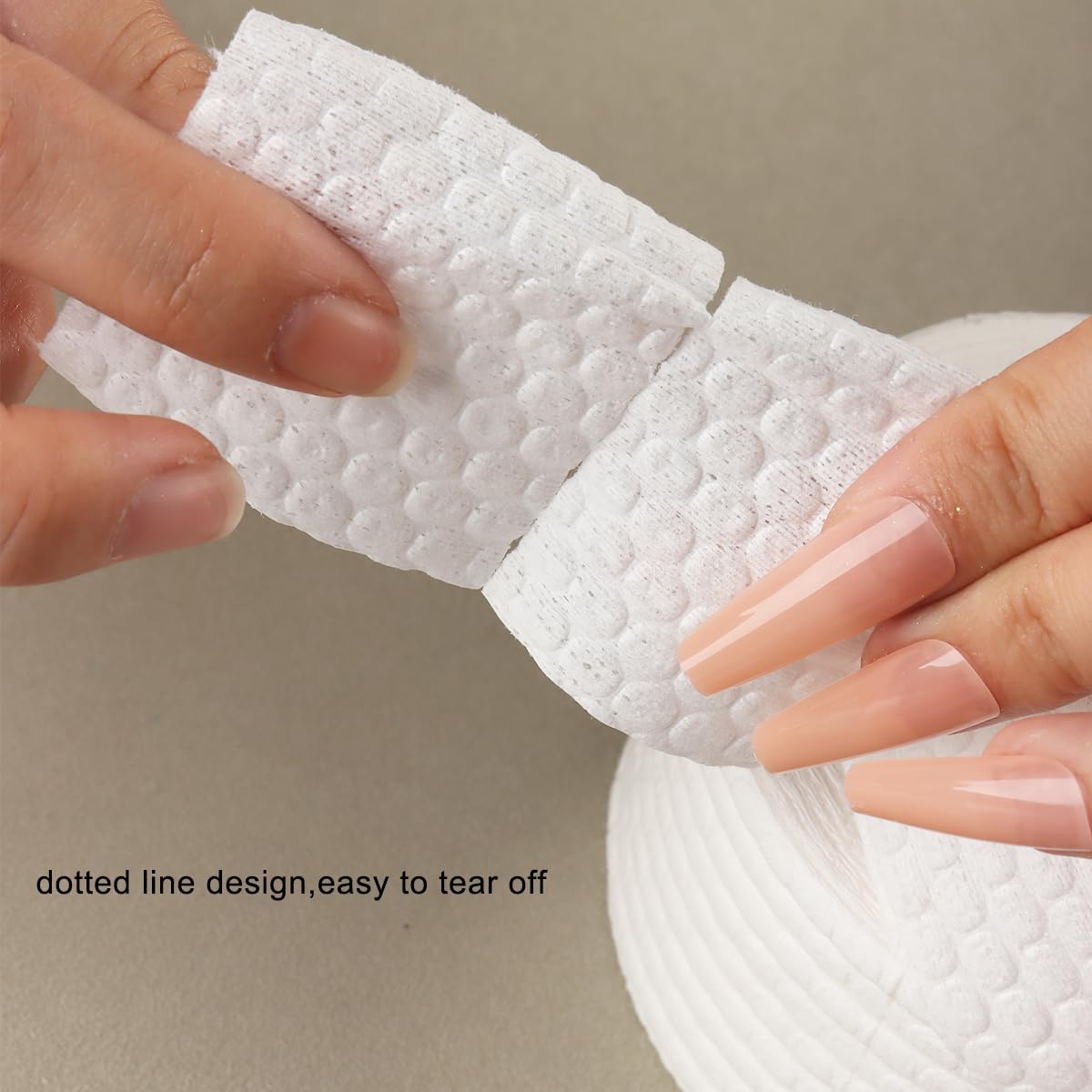 Fcozpjk 1000Pcs/1 Roll Lint Free Nail Wipes, Nail Polish Remover Pads, White Cotton Pads Wipes for Gel Nails, Dust Cleaning Degreasing Nail Napkins Cotton Swabs, Manicure Salon Supplies