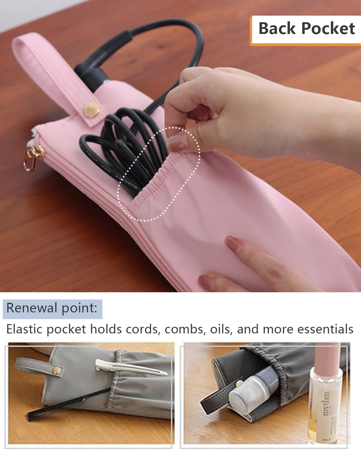 Lifeplus Holder & Mat for Hot Tools, Curling Iron Flat Iron Heat Resistant Hair Tools Travel Bag - Ideal for Home, Travel, Gift (Blue)