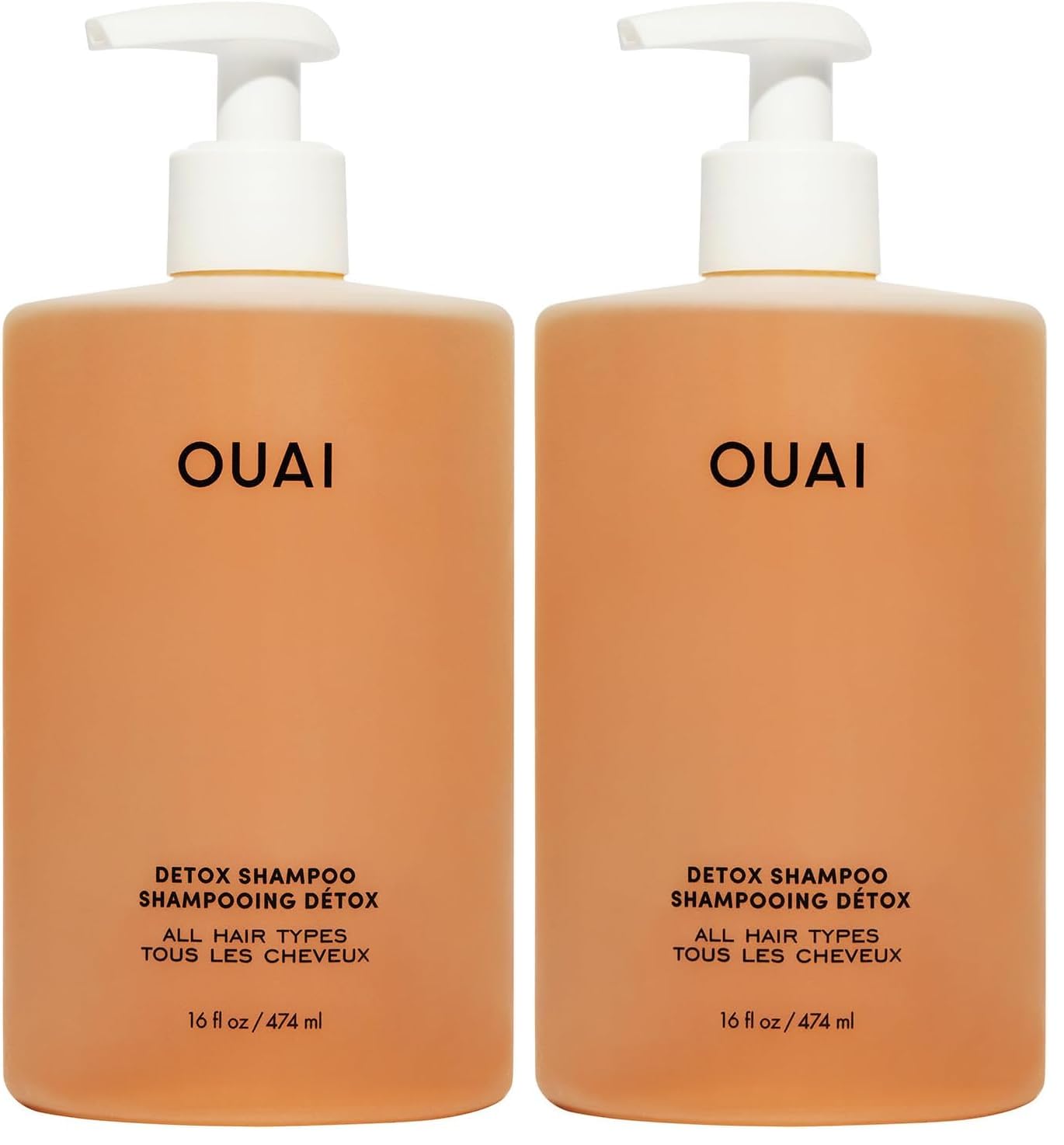 OUAI Detox Shampoo & Bond Repair Balm Set - Clarifying Shampoo + In-Shower Hair Mask Duo | Full Size for Dry, Damaged Hair