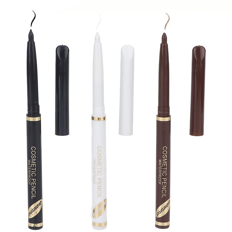 Beard Filler Pen, 3 Pieces Beard Contour Pencils, Enhance and Color Facial Hair (White, Black, Brown)