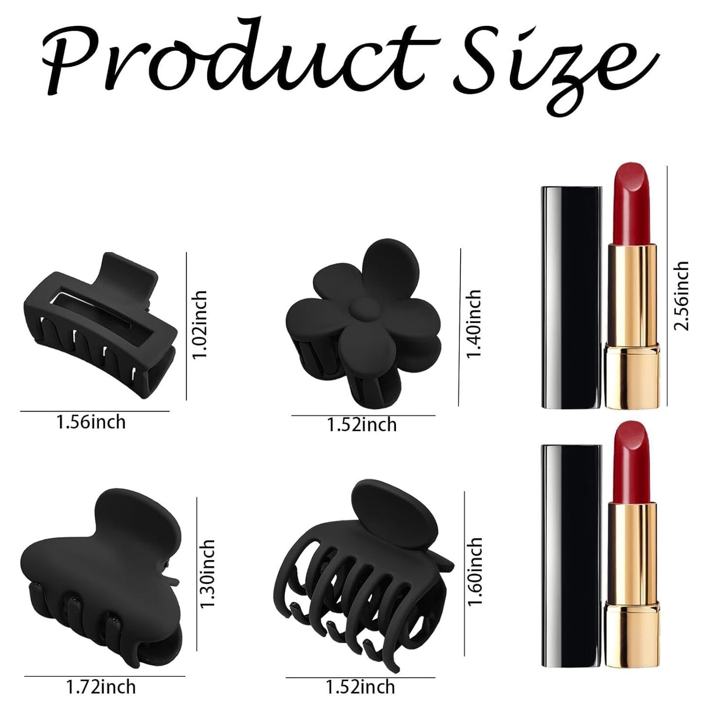 Mini Claw Clips for Thin to Medium Hair - 12 Pack 1.5 Inch Matte Jaw Clips for Women | Nonslip Styles