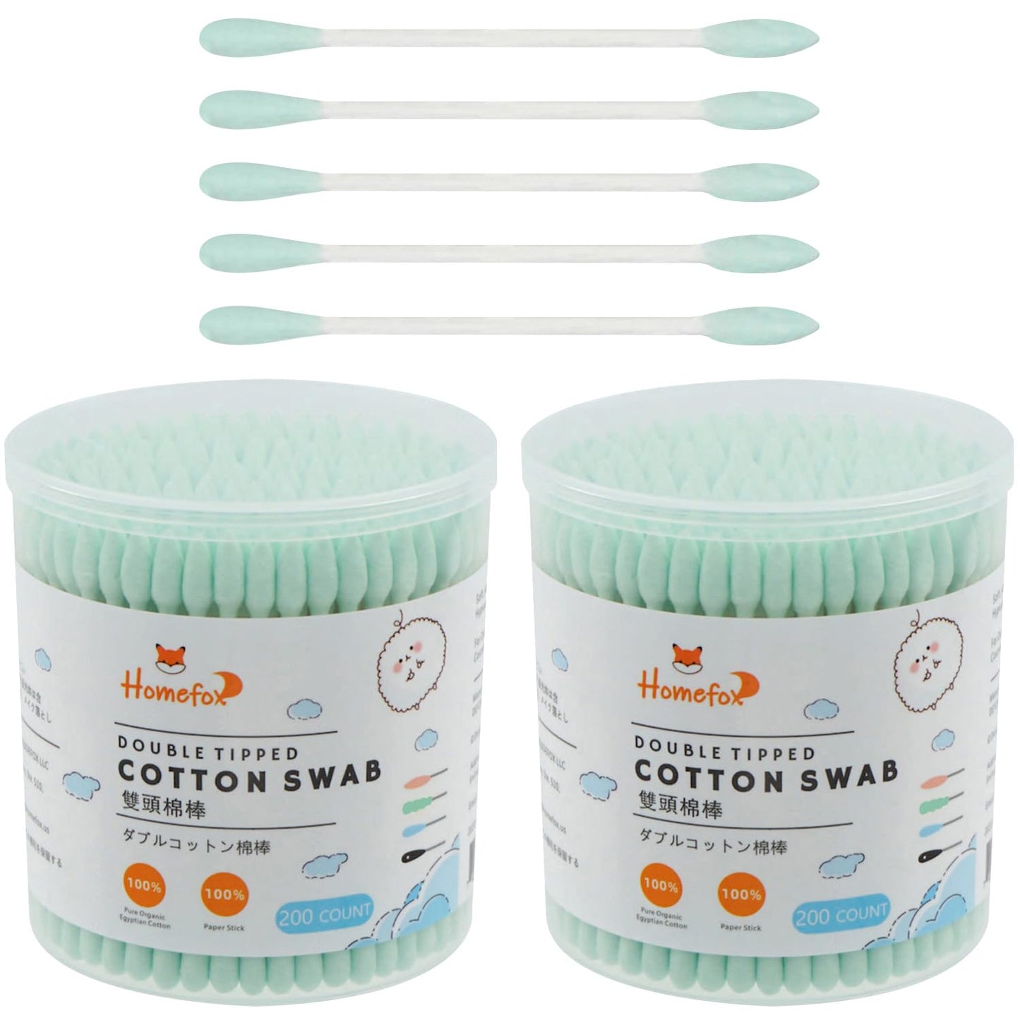 XL Pink Cotton Swabs - Pointed Precision Organic Buds | 250 Count Double-Sided Tips