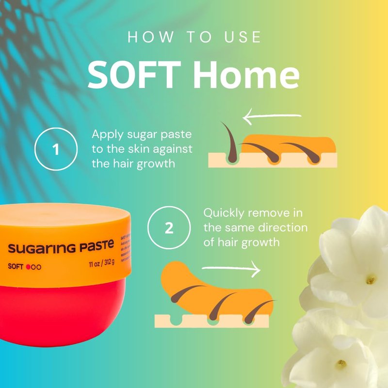 SUPER SOFT Sugaring Paste for HOME USE 11oz / 312g. Sugar Wax for waxing strips, light hairs, for face, arms.