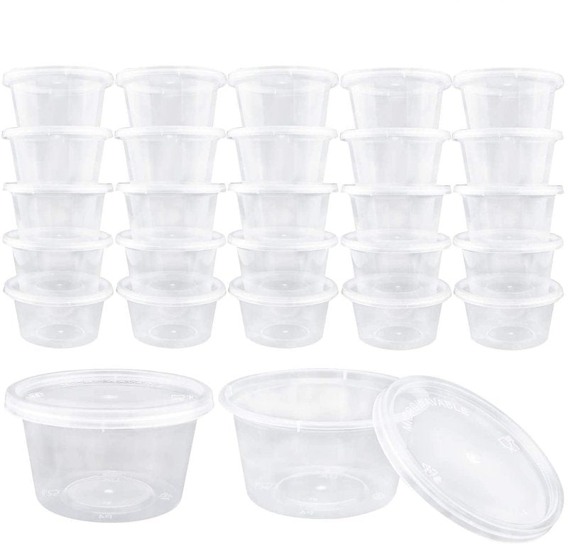 Augshy 40 Pack 4Oz Slime Containers with Lids, Jello Shot Cups Condiment Containers Plastic Portion Cups with Lids for Salad Dressing Food Storage Containers