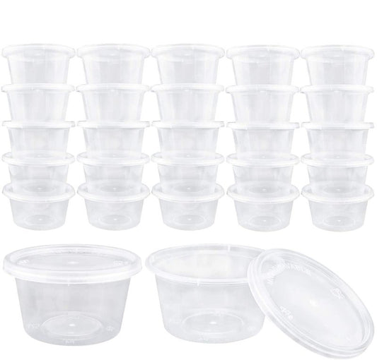 Augshy 40 Pack 4Oz Slime Containers with Lids, Jello Shot Cups Condiment Containers Plastic Portion Cups with Lids for Salad Dressing Food Storage Containers