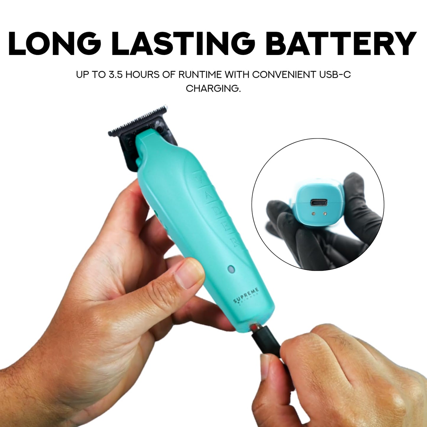 Supreme Trimmer Vader ST3778 – Professional Cordless Barber Liner | 210 Min Runtime, 7000 RPM Motor, Zero Gap DLC T-Blade, USB-C Fast Charging | Beard, Hair & Body