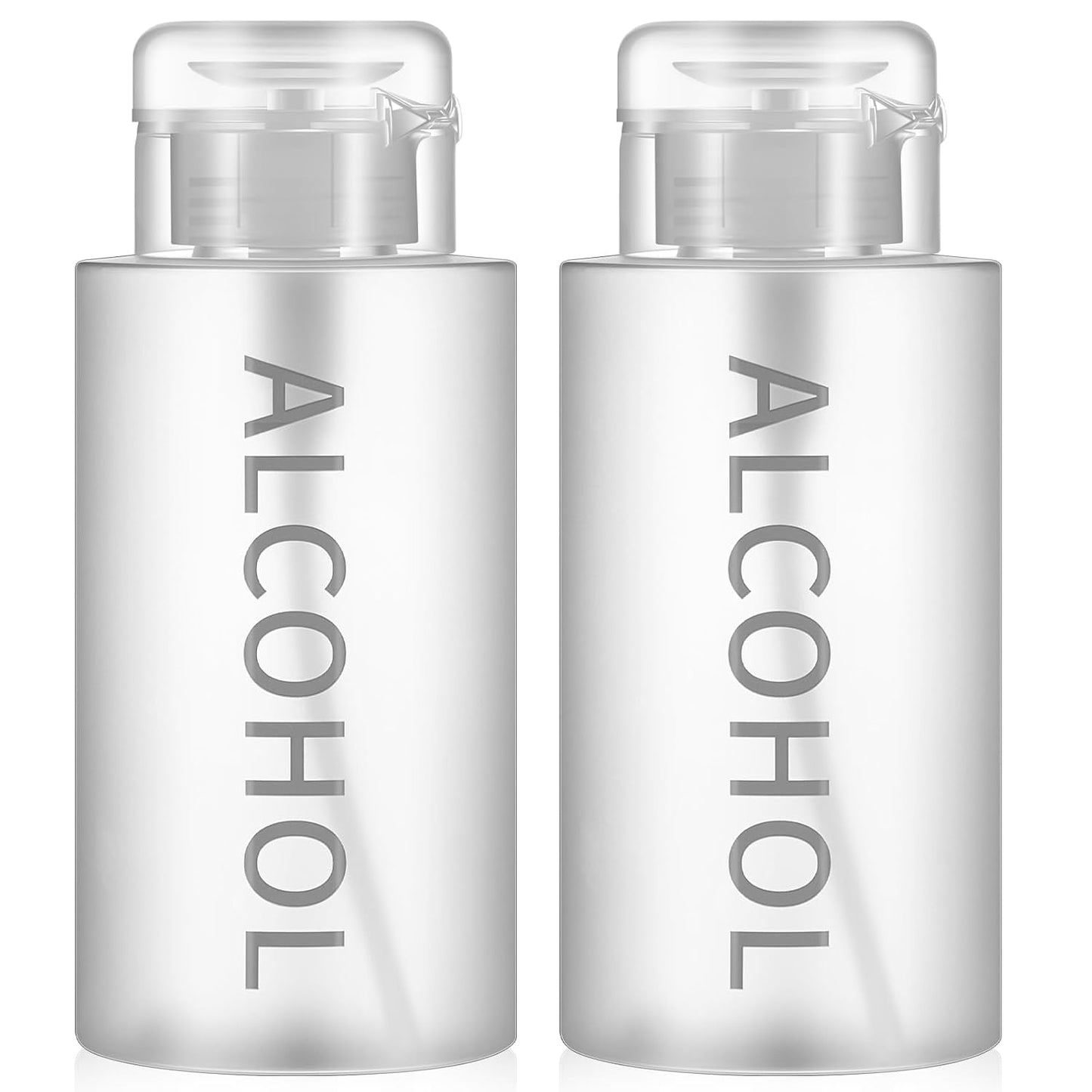 Alcohol Pump Dispenser Bottle - 10 oz Refillable Cosmetic Container | Clear Cap & Bottle for Personal & Salon Use