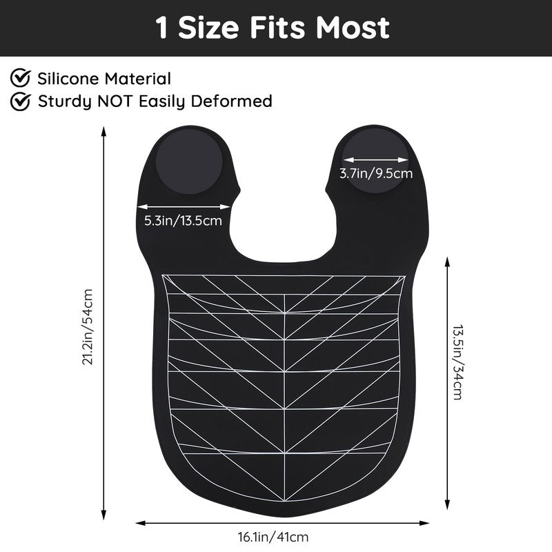 Segbeauty Hair Cutting Guide Mat Black, Longer Silicone Waterproof Cutting Mat, Professional Salon Hair Cutting Mat with Guidelines Weighted Neck Wrap for Hair Stylist
