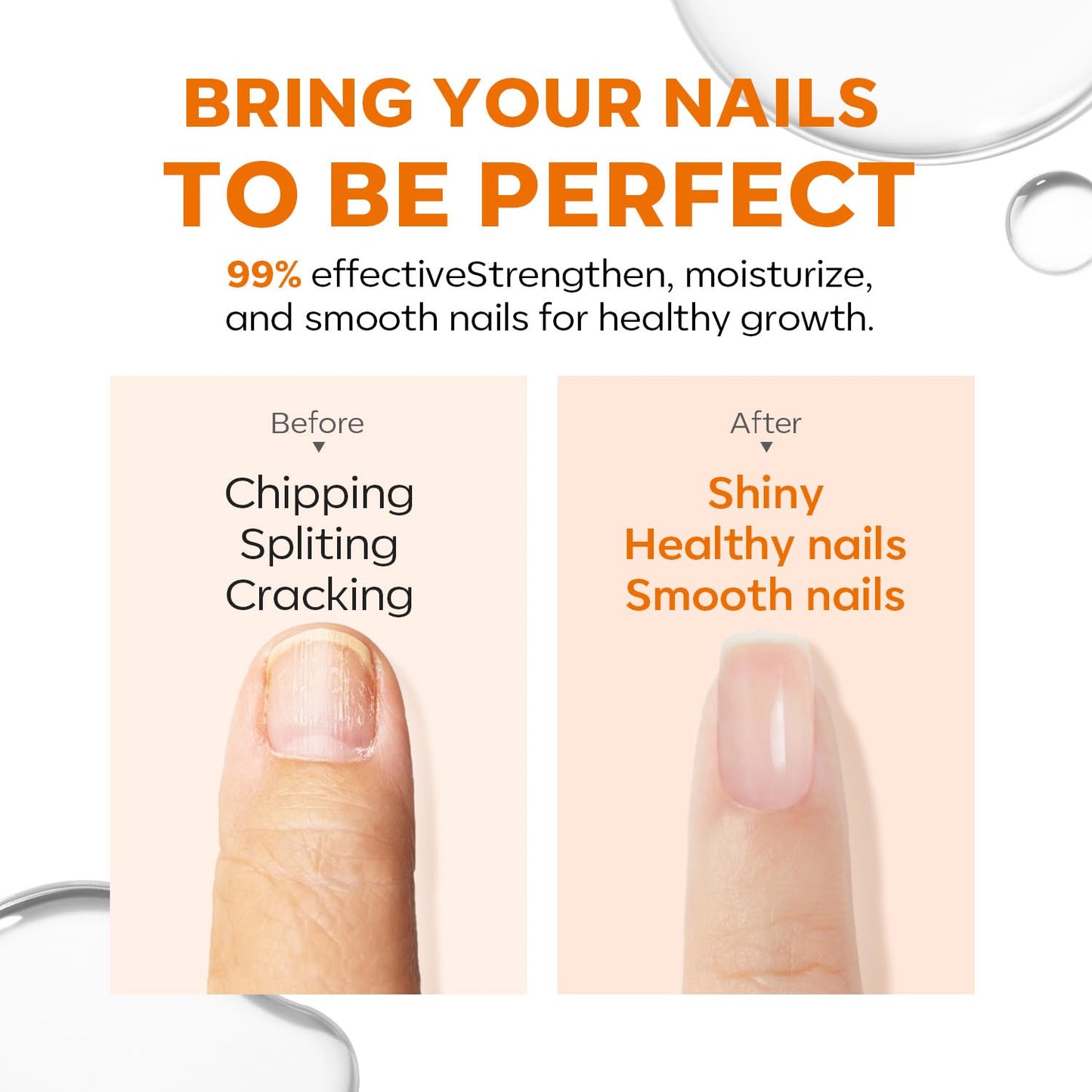 Modelones Nail Strengthener & Growth | Extra Strong Clear Nail Polish for Damaged Nails - 15ml