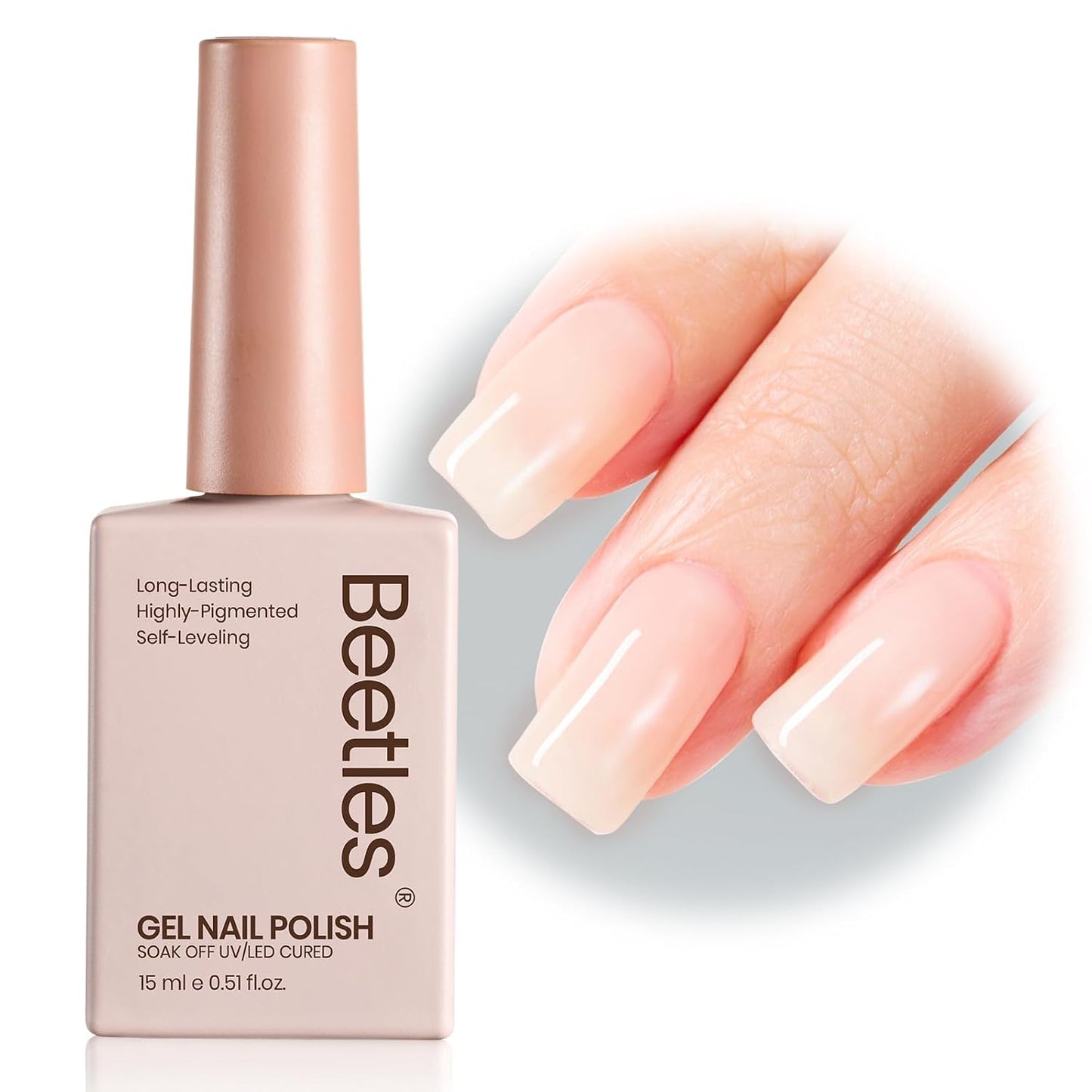 Beetles Mauve Gel Nail Polish - Dusty Rose Pink Purple UV Soak Off | 15ml Long Lasting Glossy Finish for Salon & Home