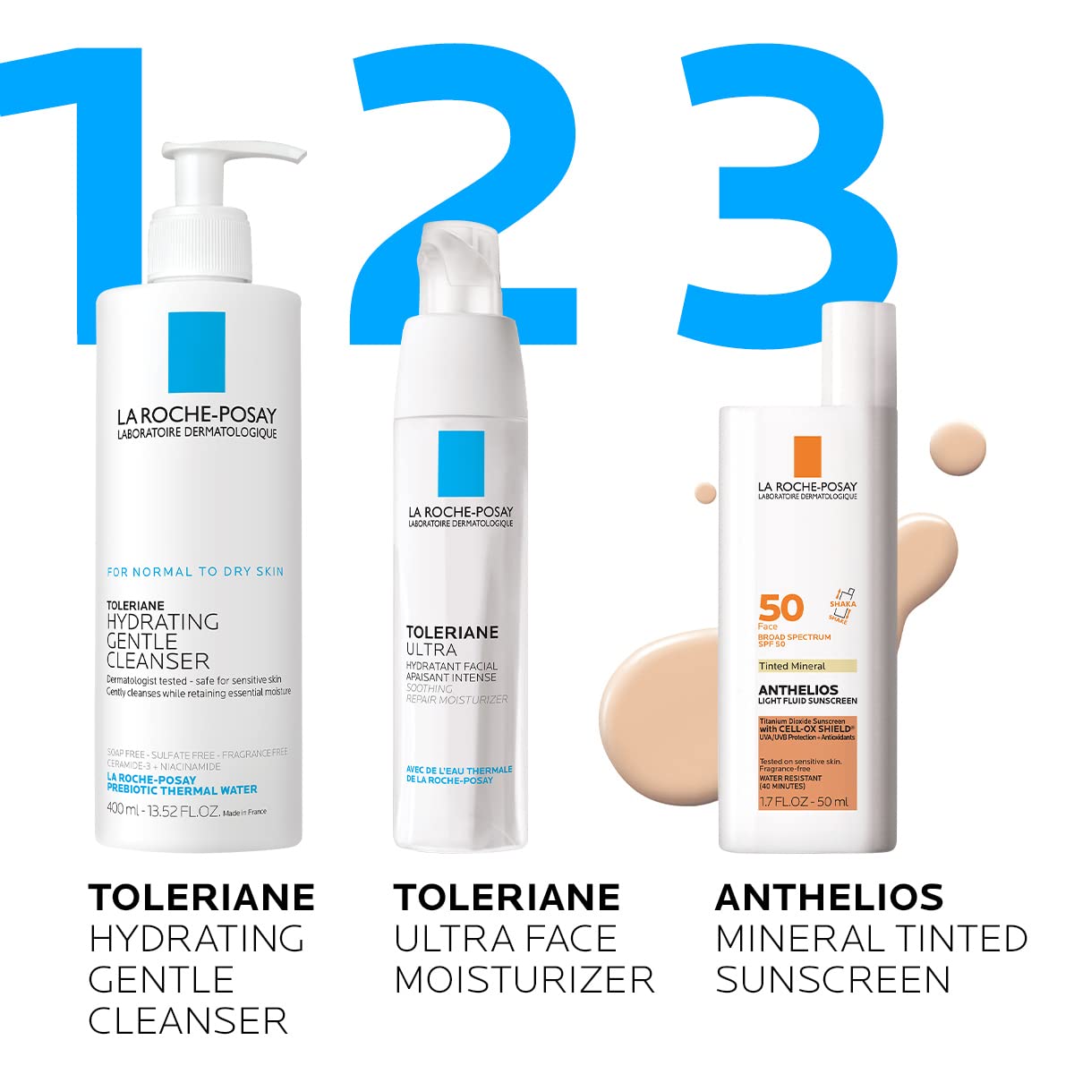 La Roche-Posay Anthelios Sunscreen SPF 40 - Ultra-Light Fluid, Oil-Free, Fast-Absorbing Face Protection