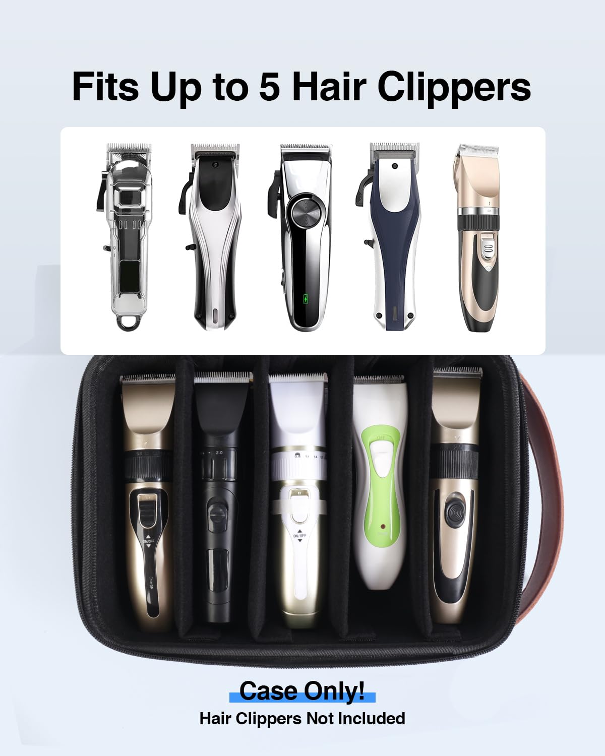 Luxtude Large Barber Case, Hard Barber Bags for Clippers and Supplies, Sturdy Hair Clipper Case for Travel, Clipper and Trimmer Cases for Wahl/Hatteker/Andis Grooming