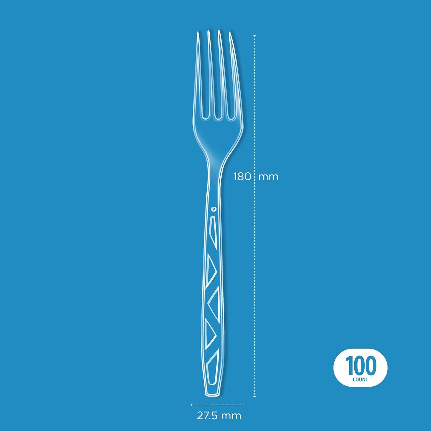 Disposable Clear Plastic Forks - Premium Quality, BPA-Free | 100 Count for Parties & Everyday Use