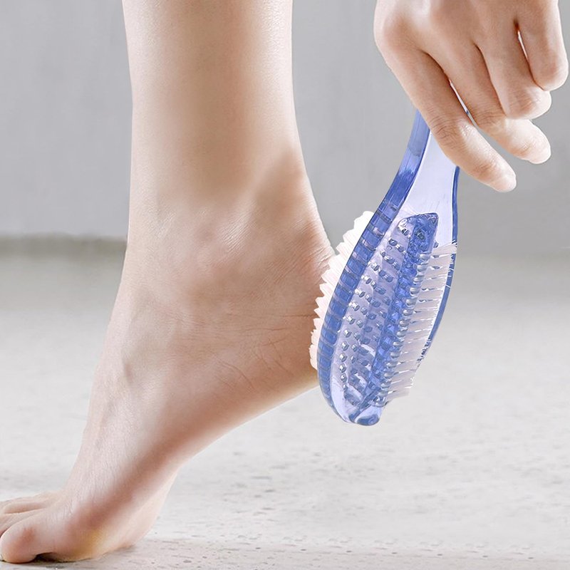 Handle Grip Nail Brush Two Sided Hand Fingernail Cleaning Brush Foot Scrub Brush Soft Stiff Bristles Fingernails Toenails Toes Scrubber Brushes for Men Women Kids, 4 PCS