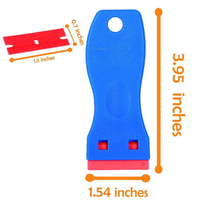 CANOPUS Plastic Scraper with 10 Plastic Razor Blades, Sticker Remover, Scraper Tool for Kitchen, Window, Glass, Decals, Labels, Stove Top, Paint
