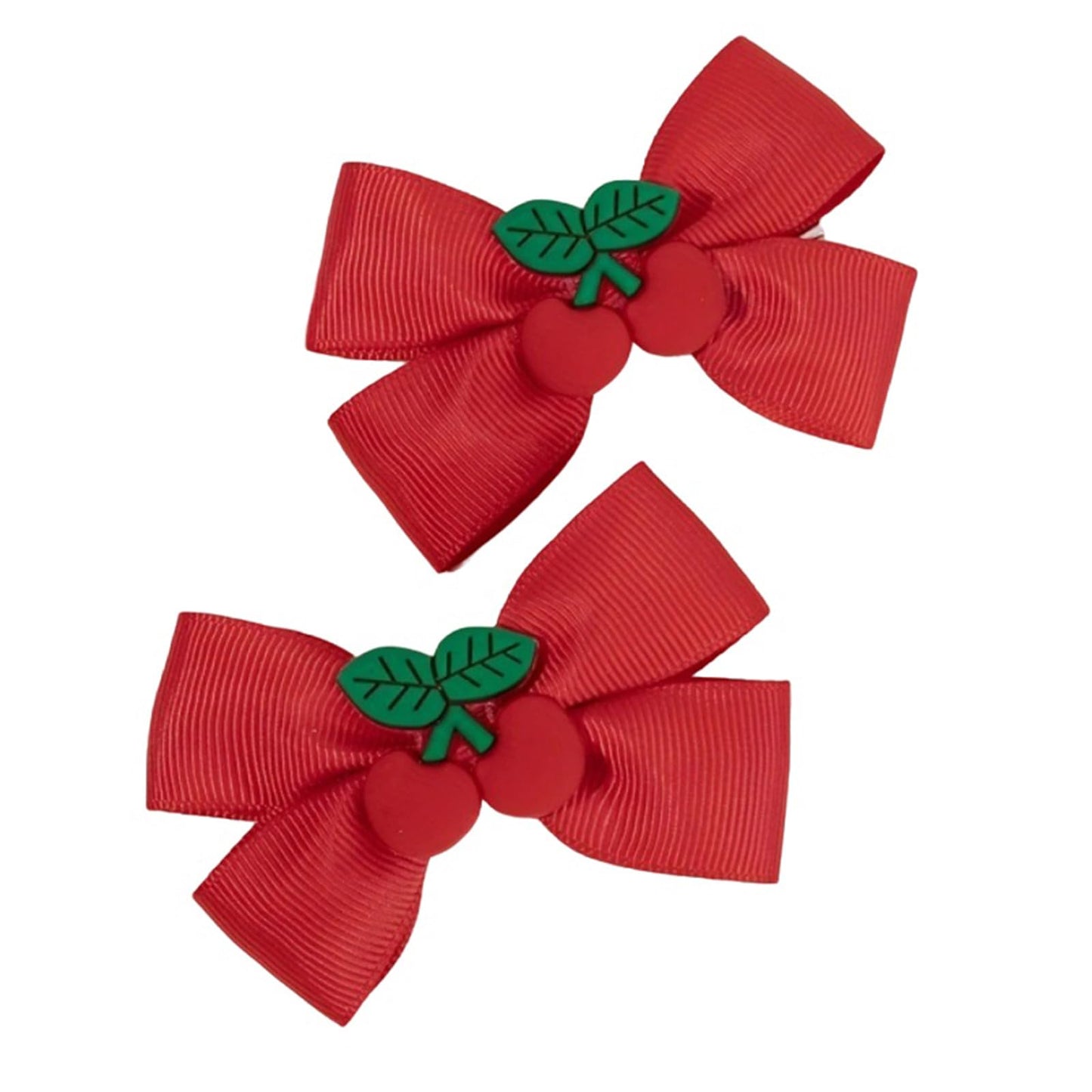 ZOONAI 2Pcs Cute Cherry Strawberry Hair Clips for Baby Girls, Sweet Bowknot Boutique Hair Clip Teens Toddlers Christmas Halloween Headwear Hair Accessories