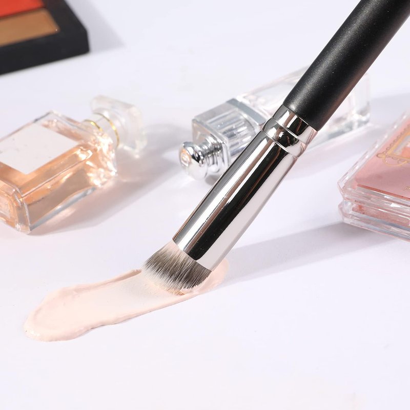 Concealer Brush - Mini Angled Flat Top Kabuki for Under Eye Blending | Pro Makeup Tool for Liquid & Cream