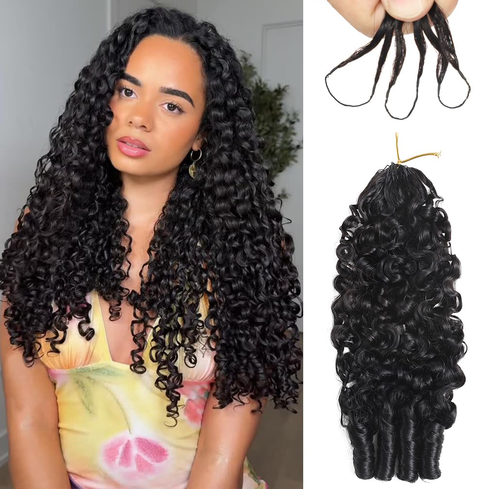 Burmese Curly Crochet Hair - 24 Inch 60g Pre-Separated Invisible Knots | Real Raw Human Hair for Black Women