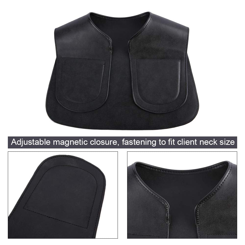 BARBER PRO Salon Cutting Collar, Waterproof Hair Cutting Cape Neck Fitting Accessories, with Adjustable Closure, Non-Slip Neck Wrap for Hairdressing, Hair Dye or Hair Cut -Black