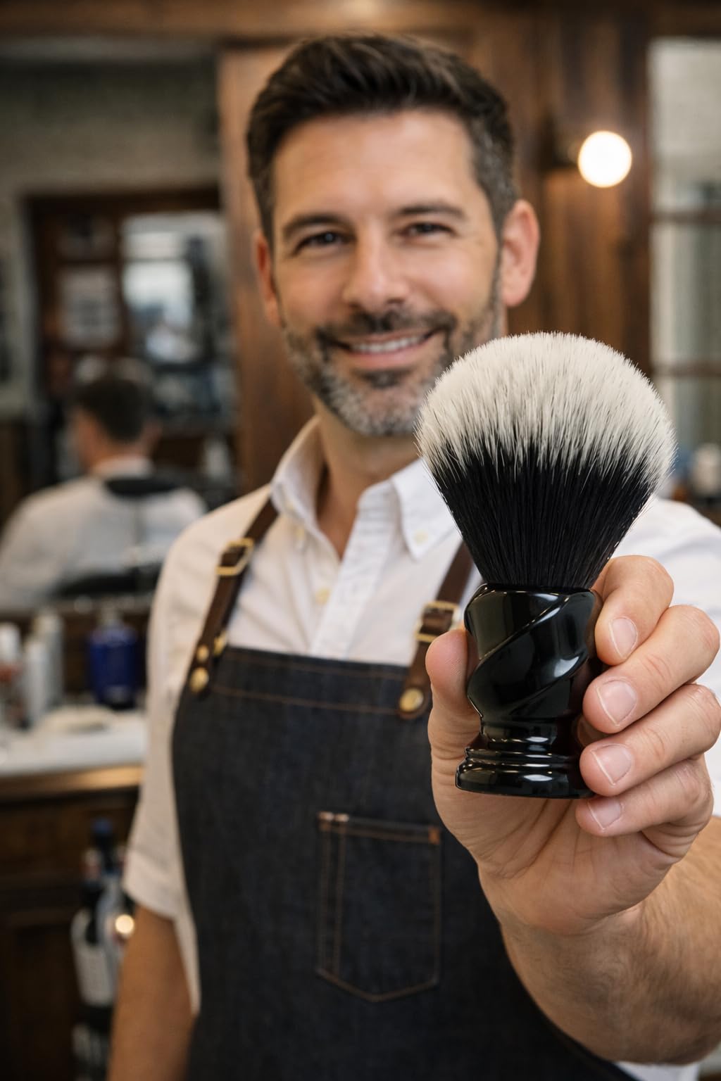 The Goodfellas Smile Synthetic Shaving Brush (Vortice) - Extra Dense 24 mm Brush Knot for a Fabulous Lather
