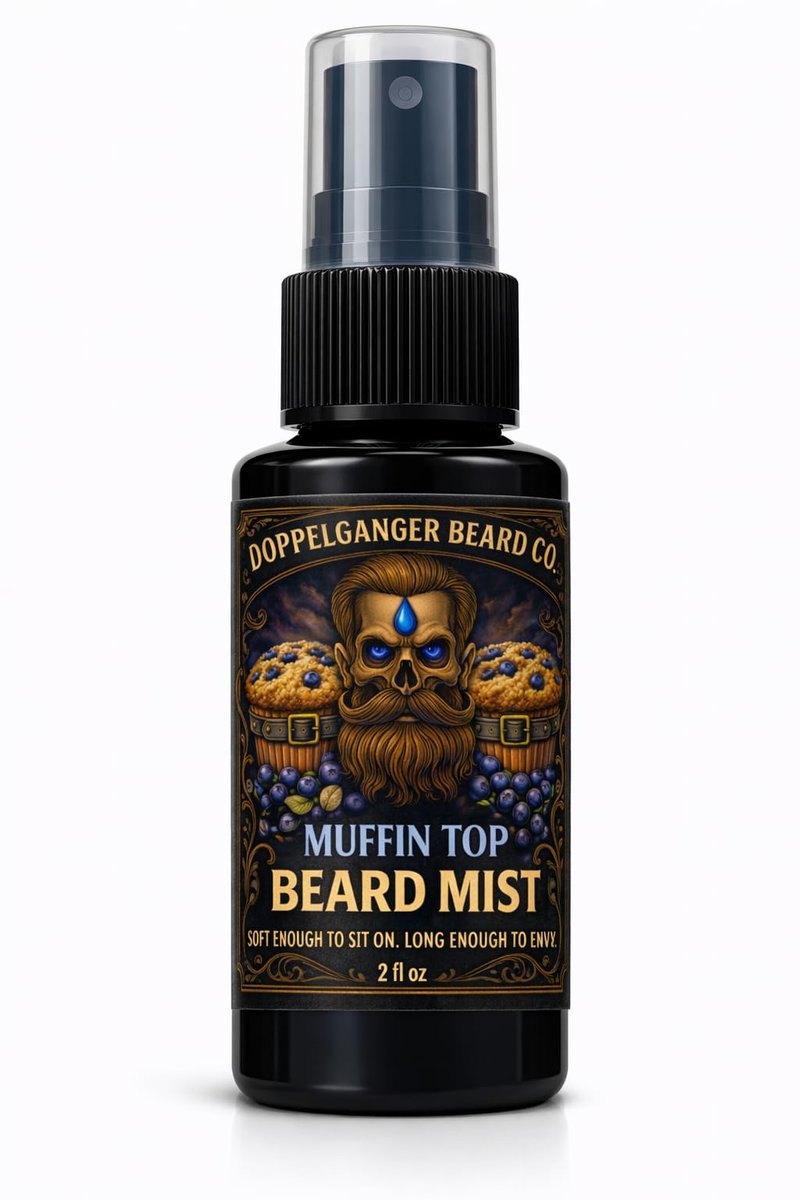 Beard Mist - Beard Cologne & Conditioning Spray for Men – Leave-In Beard Conditioner with Aloe & Jojoba – Hydrates, Softens, Reduces Itch & Never Feels Greasy (2 oz, Mufin Top)