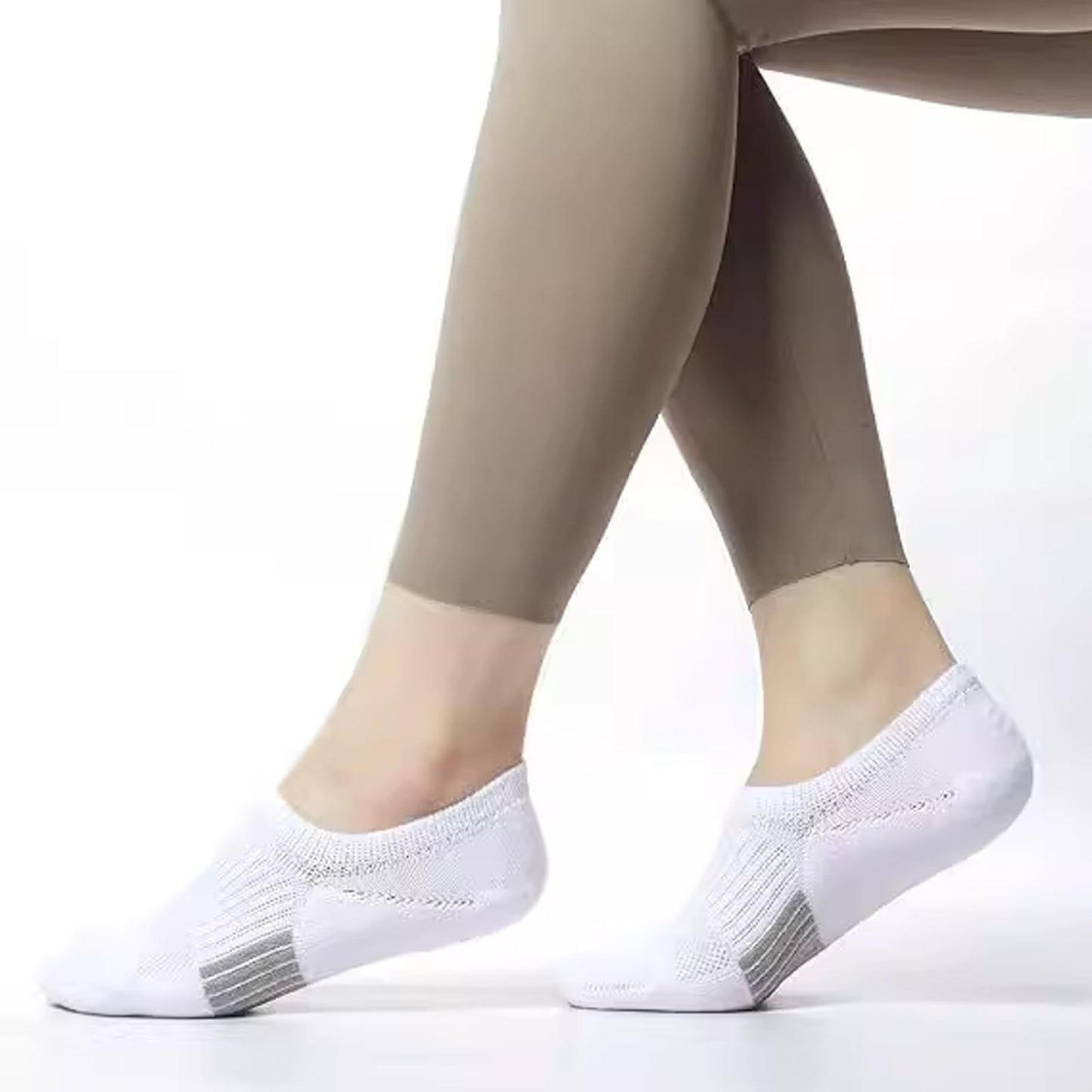 5 Pairs No Show Socks Womens Low Cut Non Slip Athletic Cotton Invisible Women Sock - US 6-9