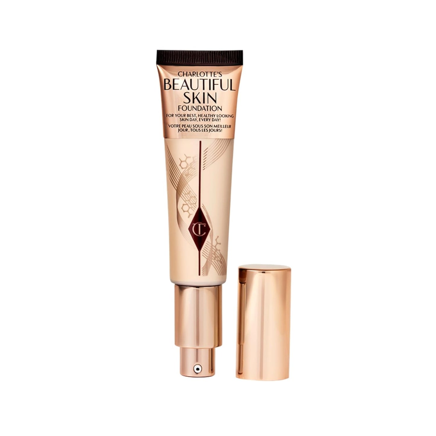 Charlotte Tilbury Beautiful Skin Foundation - Medium Coverage Hydrating Liquid Makeup for Instant Glow & Plumping Hydration | 30ml