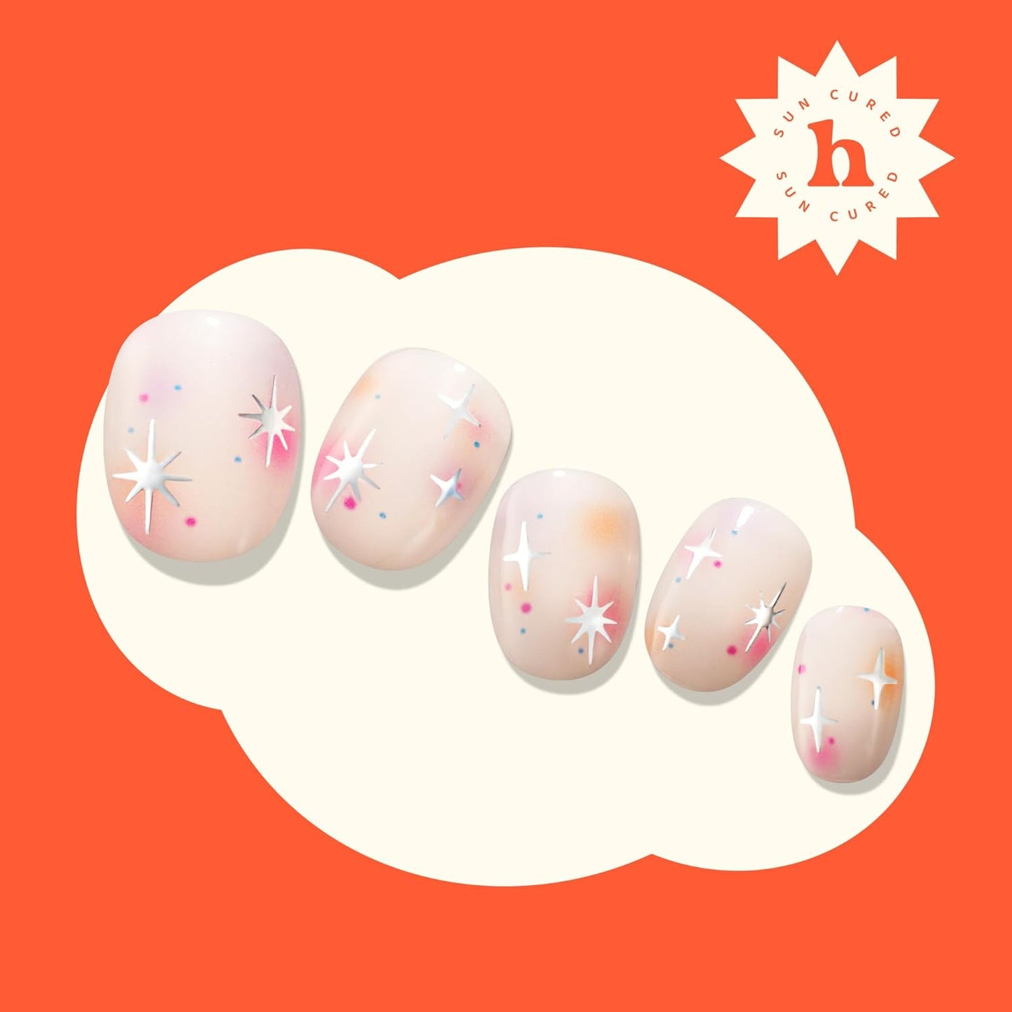 Semi Cured Gel Nail Strips - Easy Apply & Remove | Summer Aura Pink | 28 Strips, Prep Pads, Nail File & Stick