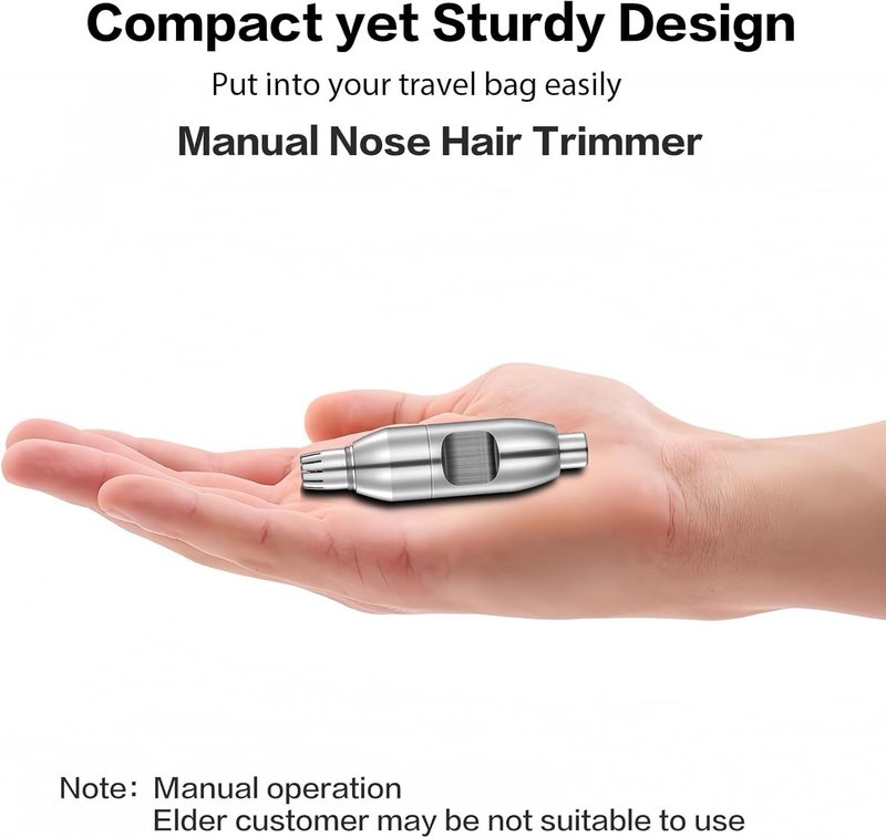 Lukyskn Ear Nose Hair Trimmer for Men, Silver | Painless Waterproof Nasal Hair Remover, Portable Stainless Steel Clippers, Professional Grooming Tool