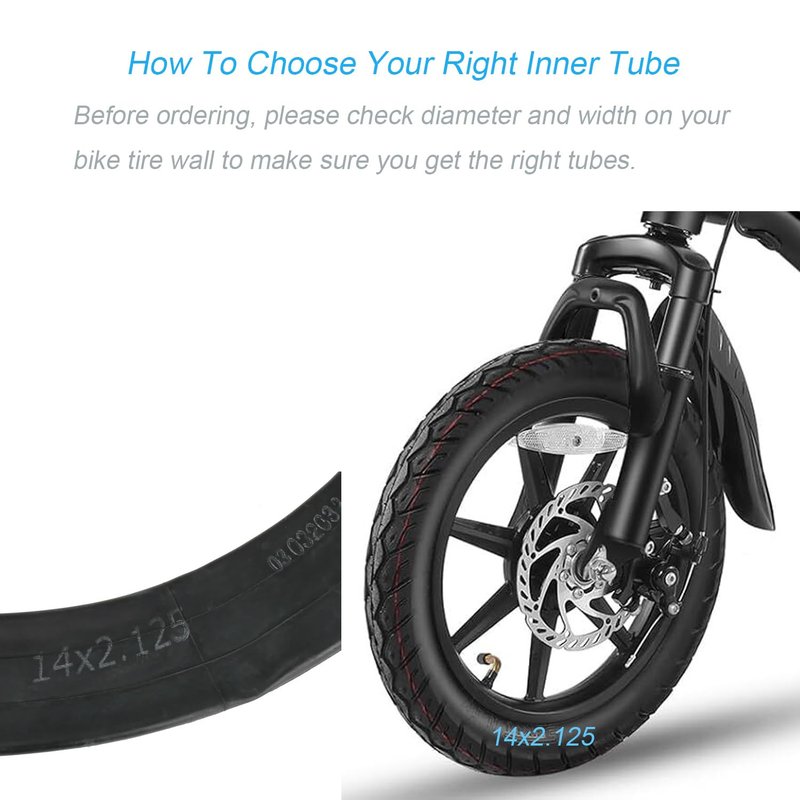 Loxan 2 Pack 14x2.125 Bike Inner Tubes Compatible with 14 Inch Electric Scooters, 14 x 2.125 inch Replacement Bicycle Tubes with Angled Valve Stem for Electric Bike, E-Bike and 14-Inch Bike