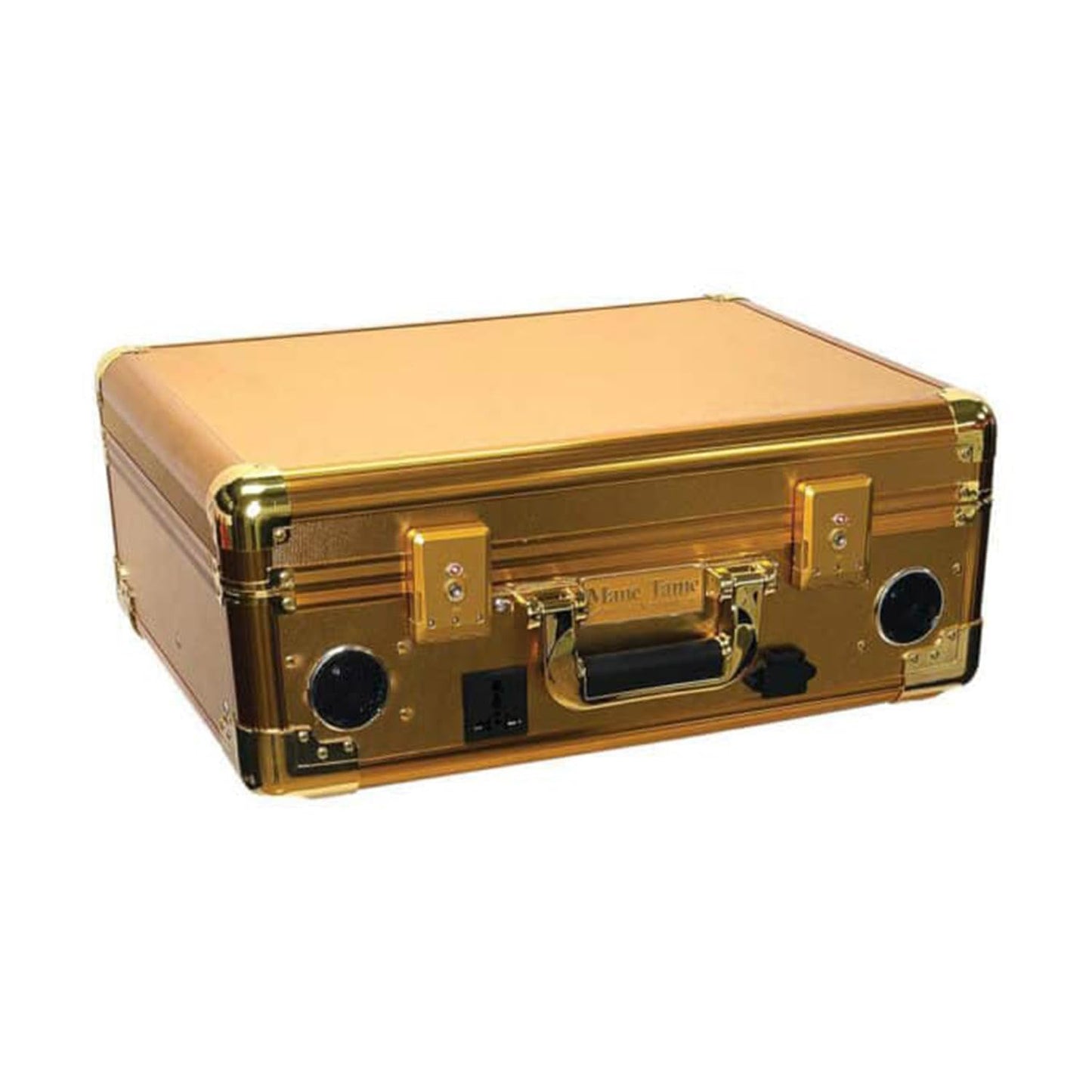MANE TAME Barber Case - VIP Mobile Barber Station- Gold - Includes Speakers, TSA Locks, Removeable/Adjustable Legs.
