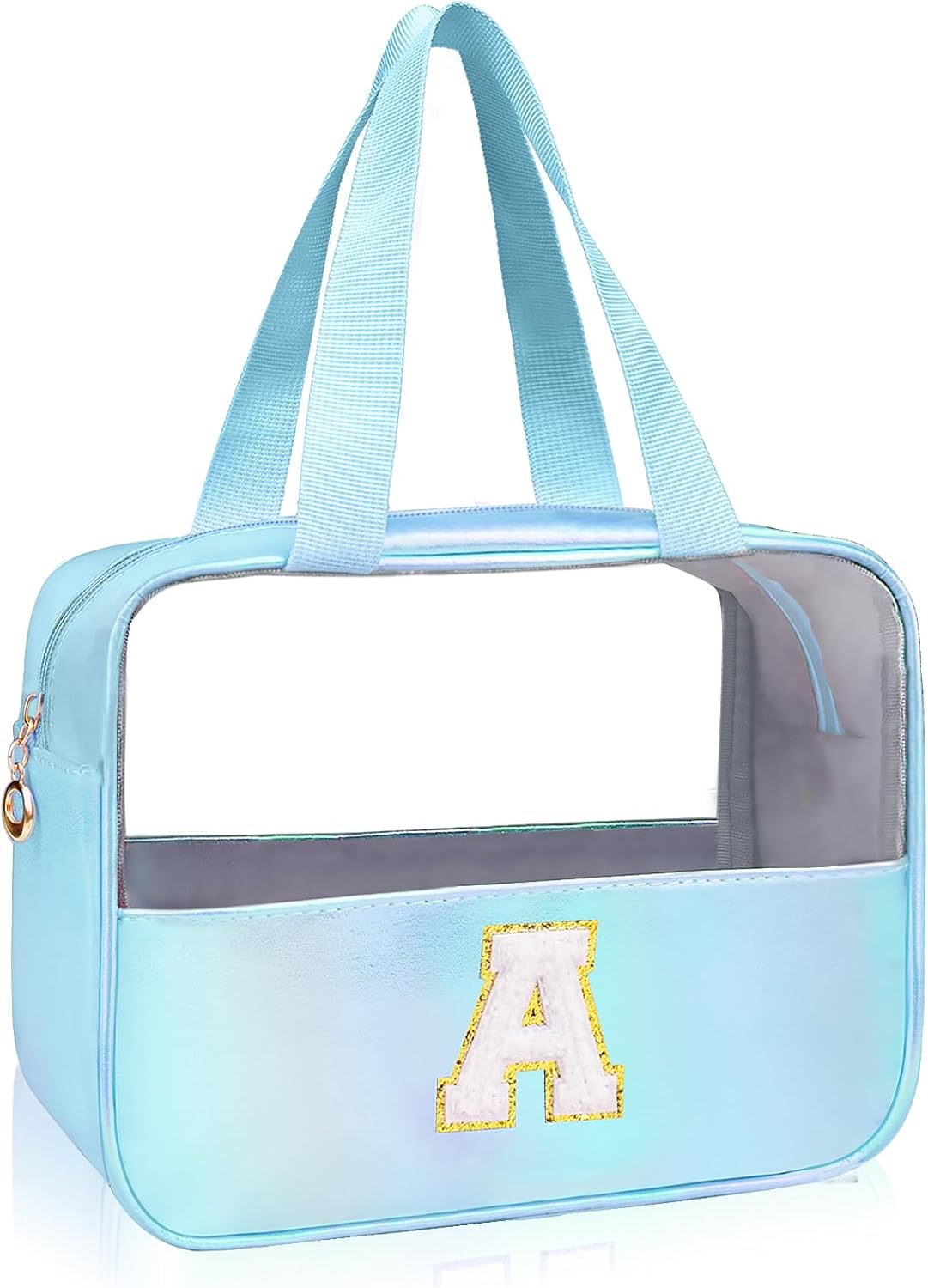 Personalized Pink Clear Makeup Bag - Large Cosmetic Organizer for Travel | Ideal Gift for Women & Girls