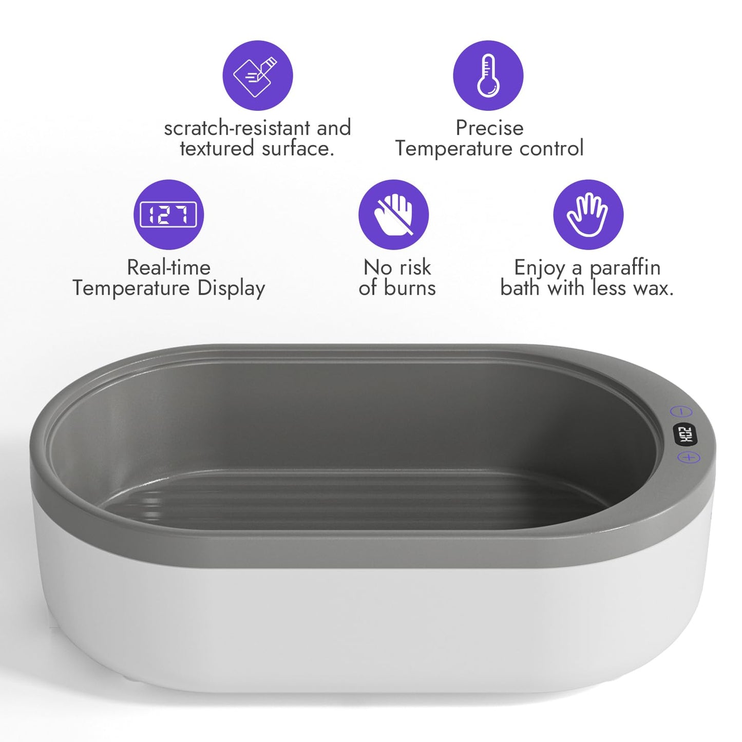Small Paraffin Wax Machine for Hands - Paraffin Hand Wax Machine 2000ml Small Size With 4 packs of Paraffin Wax Digital Display Screen for Paraffin Baths