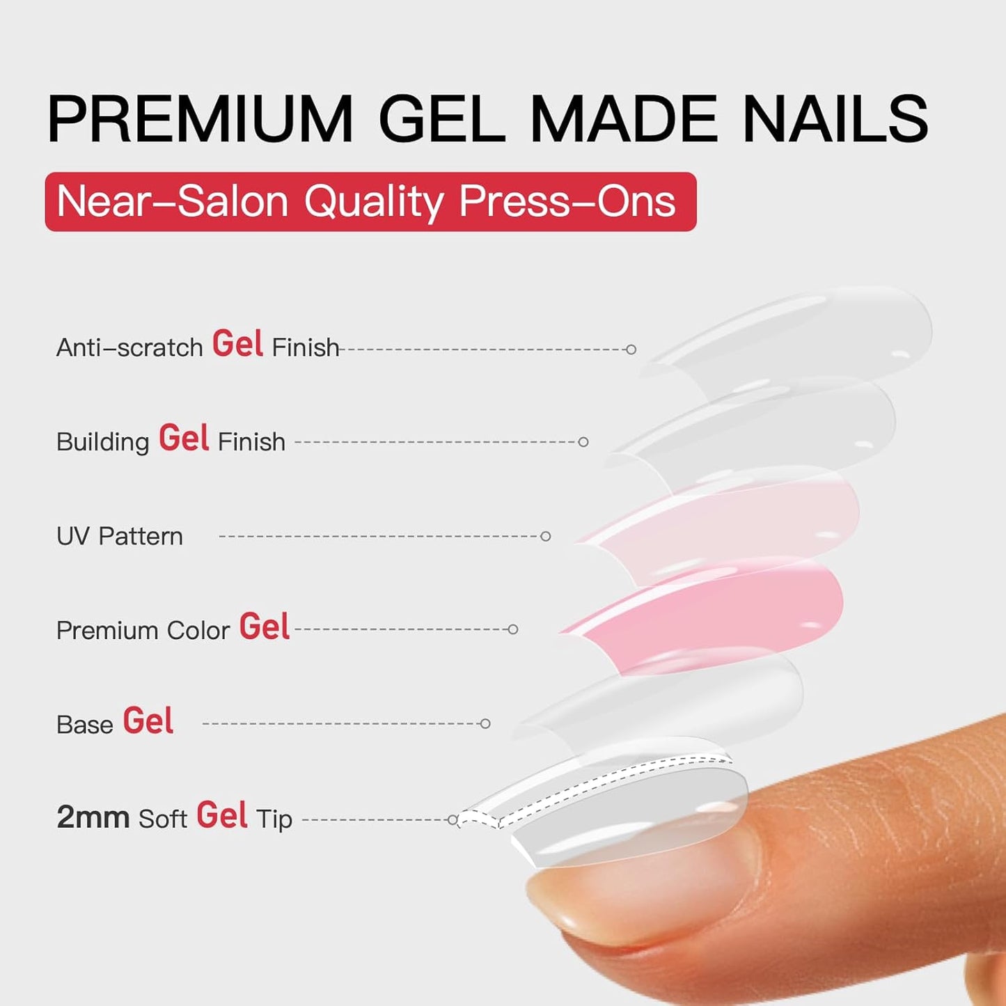 CurvLife Soft Gel Almond Press-On Nails - 30 Pcs Reusable Fake Nail Tips for Salon-Quality At-Home Manicure | Golden Poise