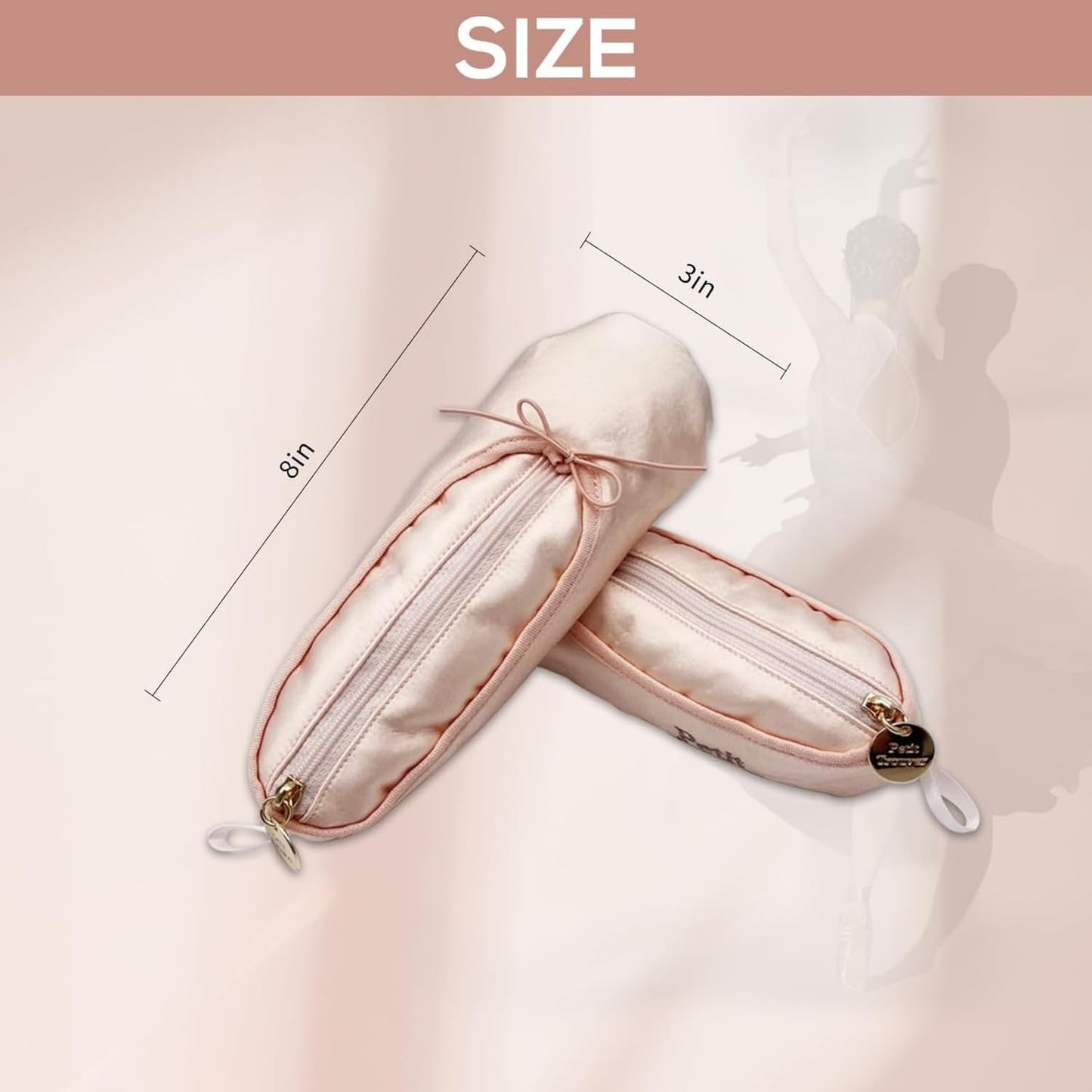 Pink Ballet Dance Shoe Makeup Bag - Ballerina Slipper Pouch for Girls & Women | Perfect Recital Gift
