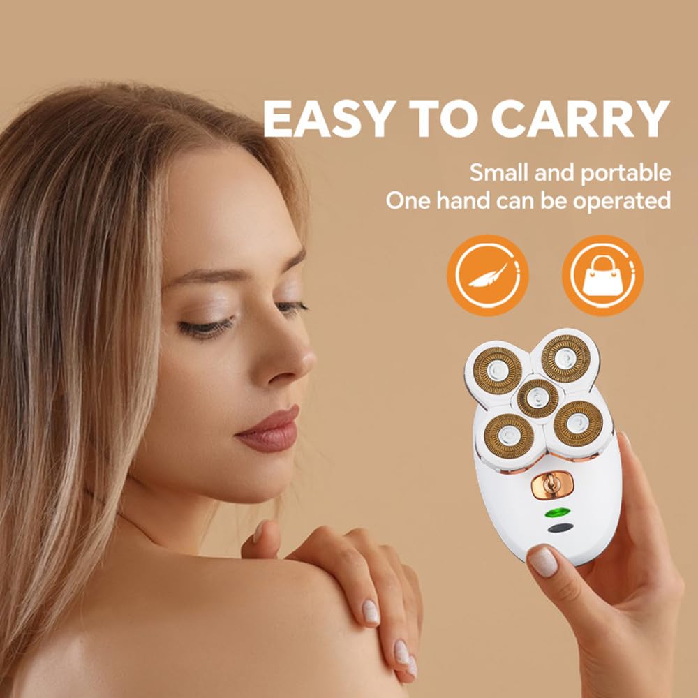 Electric Lady Razors, Woman Shaver,Rechargeable Trimmer with Detachable Head, Lady Waterproof Razors for Leg Face Lips Body, Female Cordless Bikini Trimmer