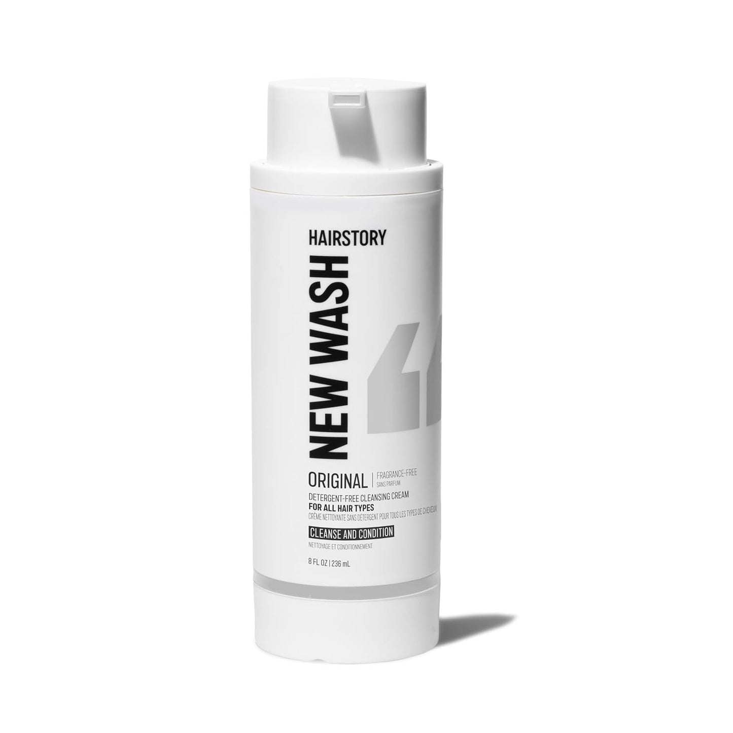 Hairstory New Wash Original - Fragrance-Free Detergent-Free Shampoo for Sensitive Scalp | 8 Fl Oz Refillable Bottle