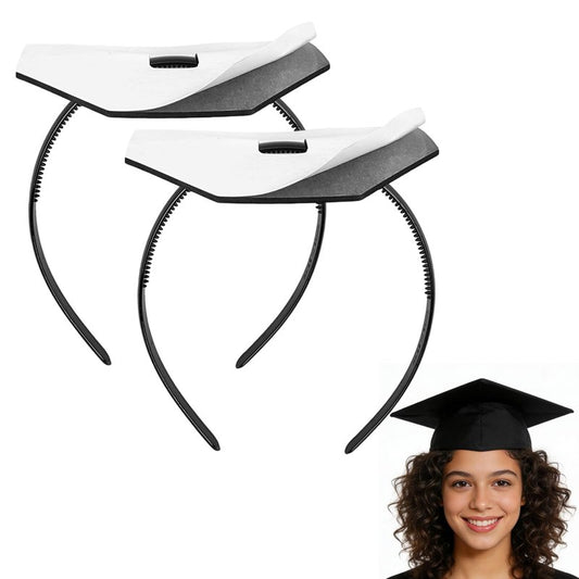 SeBneny 2 Pack Graduation Cap Headband Grad Hat decorations Holder Decorations Accessory, Anti-Fall Hairband for Students Graduates, Keeps Hairstyle Fixed (Graduation Cap Not Included)