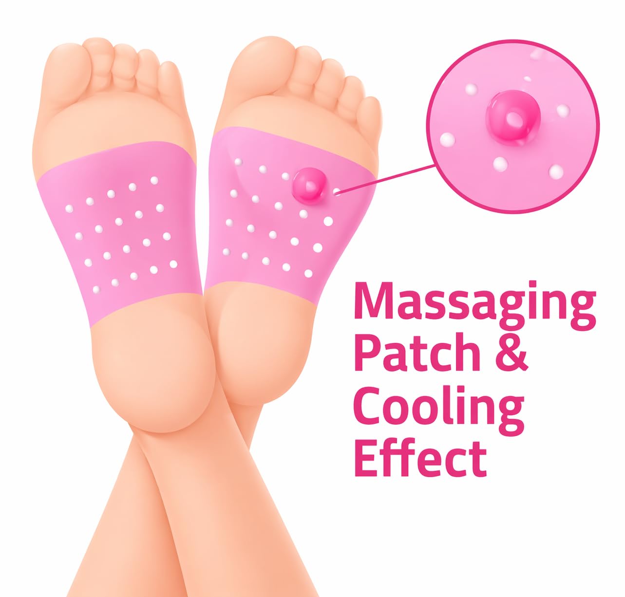 [3 Pack] Cooling Foot Patch with Acupressure Nodes – 4 Sheets Foot Mask for Tired Feet, Refreshing Foot Care [휴족시간]