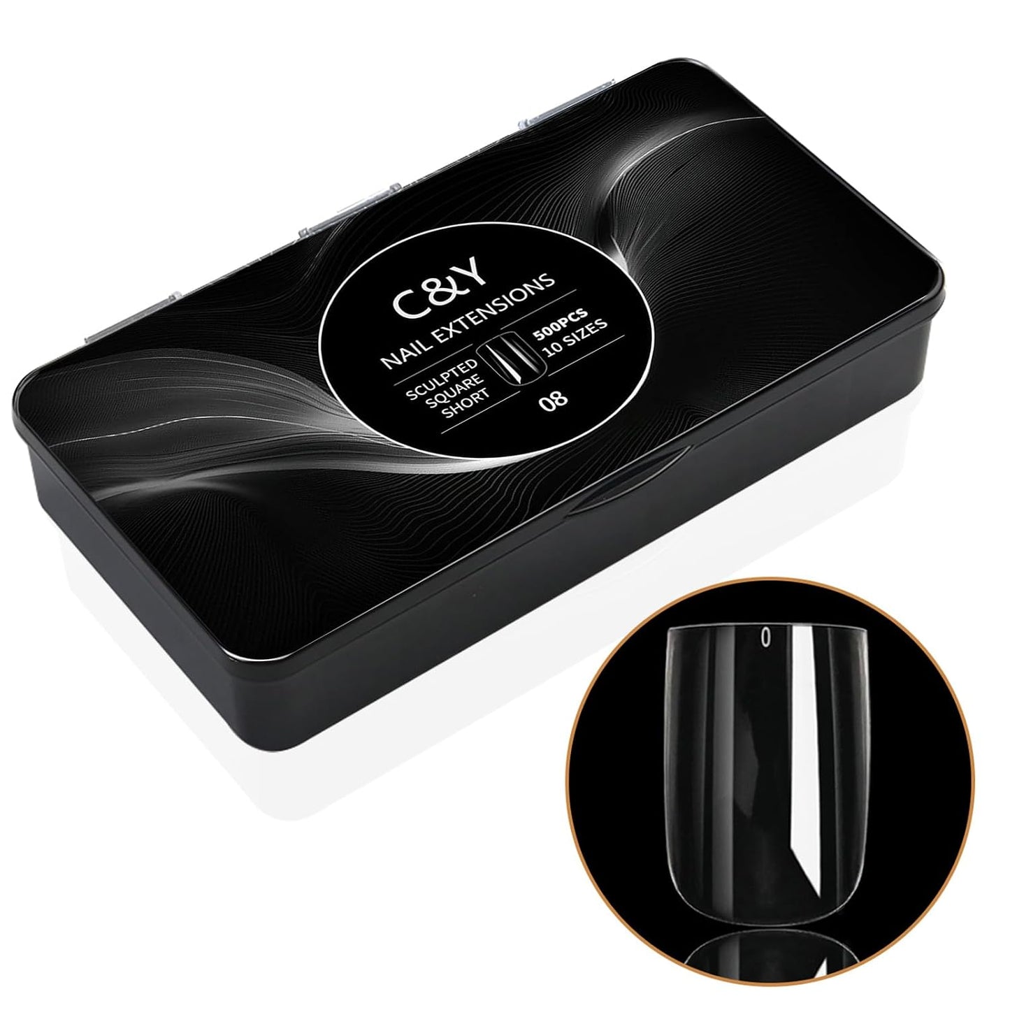 250pcs Sculpted XXLong Square Soft Gel Nail Tips - Full Cover Clear Acrylic Press-On Nails for Salon & DIY Manicure