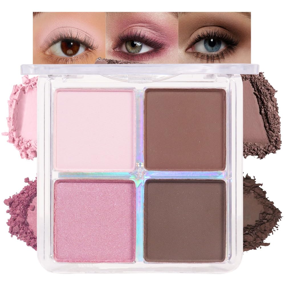 Eye Shadow Palette for Older Women - 6 Colors, High Pigment, Mini Travel Size | Green Eyes, Nude Pink, Rose Gold