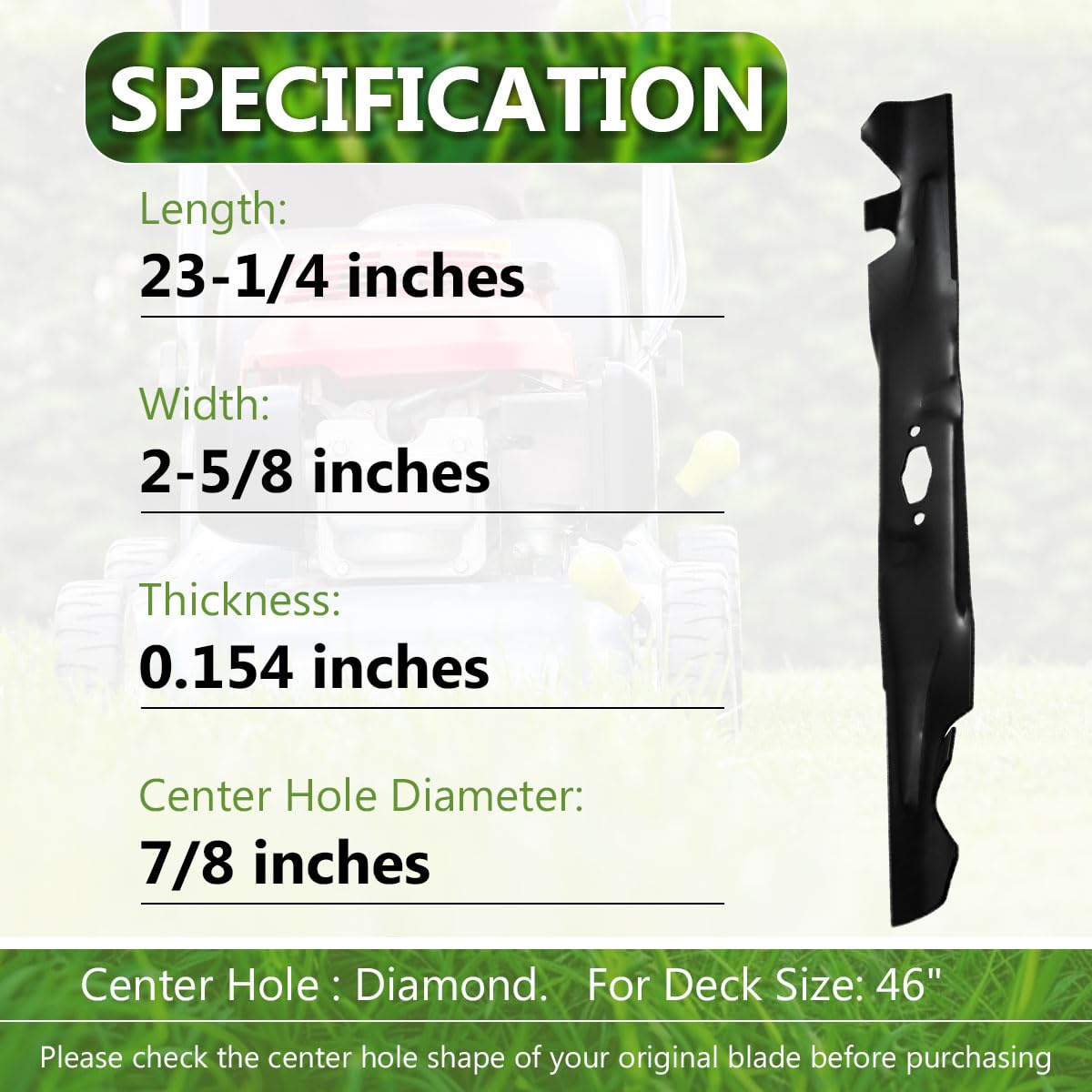 BCQNXX 742P05510-X Xtreme Mulching Mower Blade for Cub Cadet MTD Troy Bilt 46" Zero-Turn Mowers, Replaces 742-05510-X 490-110-C203 CMXGZAM110203, Compatible with Enduro XT1-LT46 XT2-LX46 (1PACK)