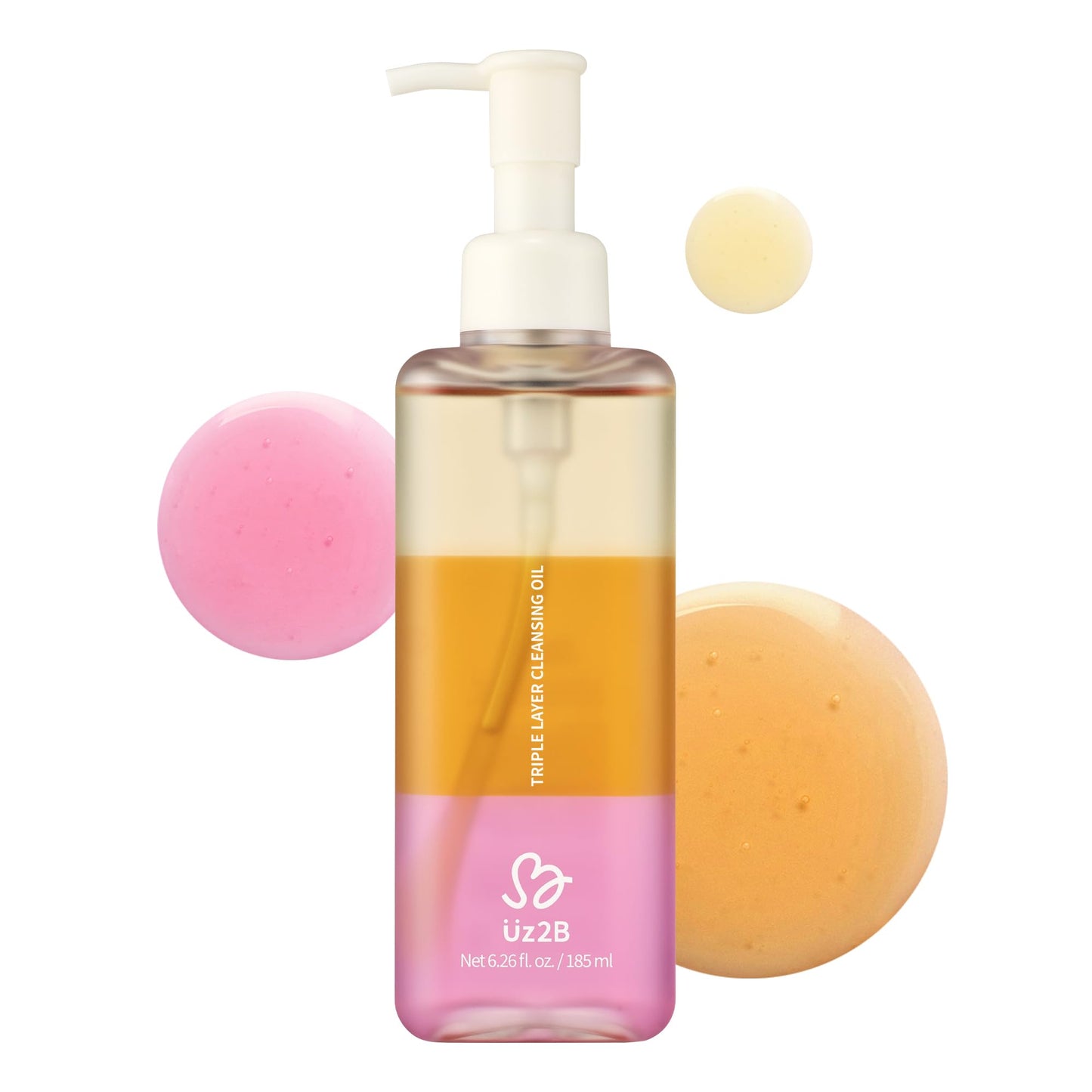 UZ2B Triple Layer Cleansing Oil – Oil, Serum & Water Layers | Deep Cleanse Makeup, Sunscreen & Blackheads | Hydrating with Centella & Jojoba Oil | Korean Skincare 185 ml / 6.26 fl. oz.
