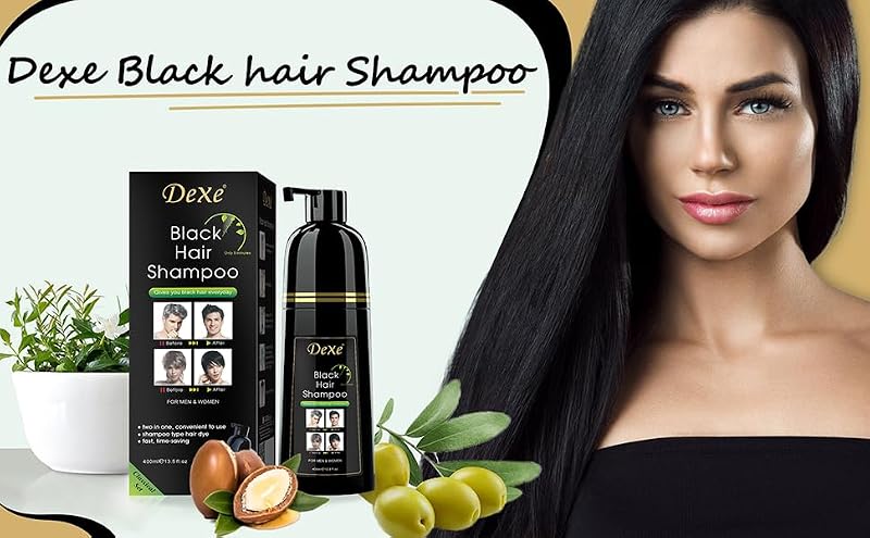 Vedora Instant Black Hair Shampoo 400ml - Ammonia-Free Semi-Permanent Dye for Men & Women