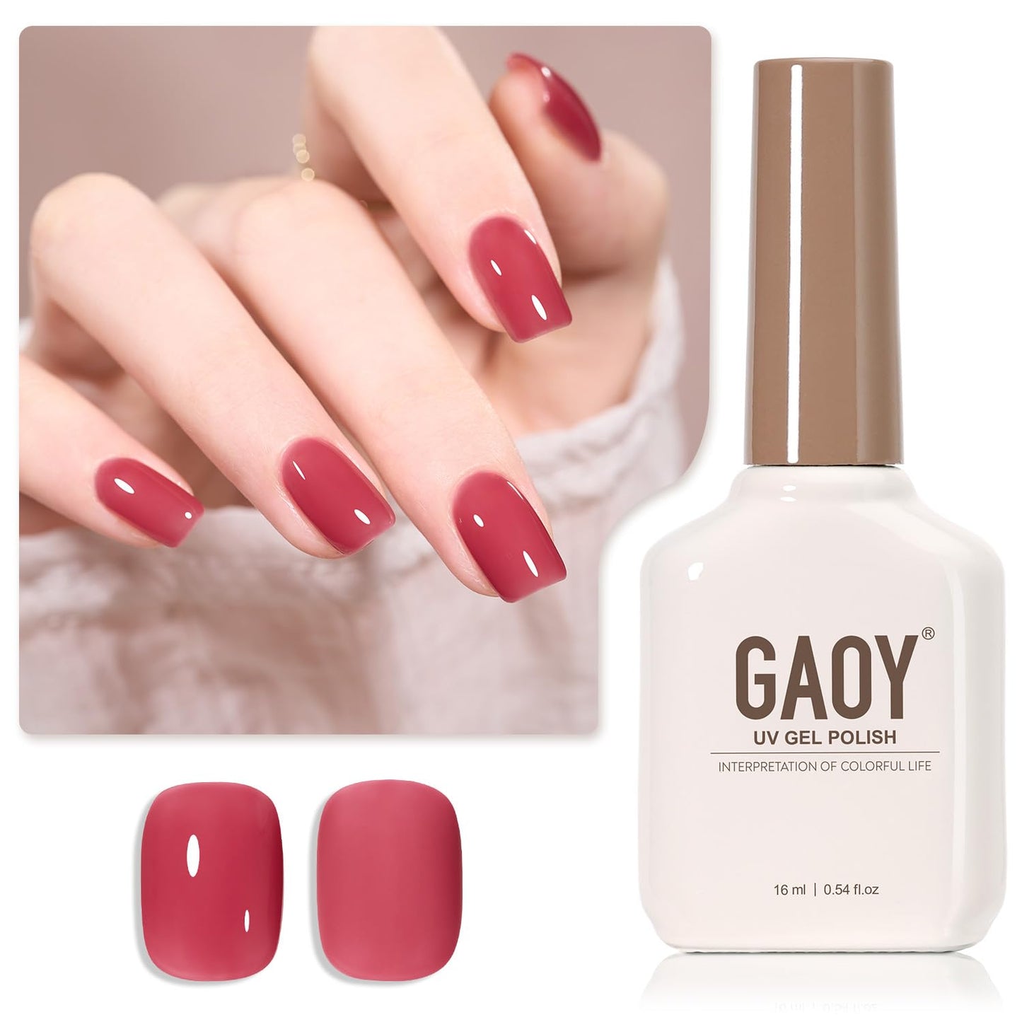 Sheer Light Pink Gel Nail Polish - 16ml UV Cure Jelly Milky White Peach for DIY Manicure & Pedicure