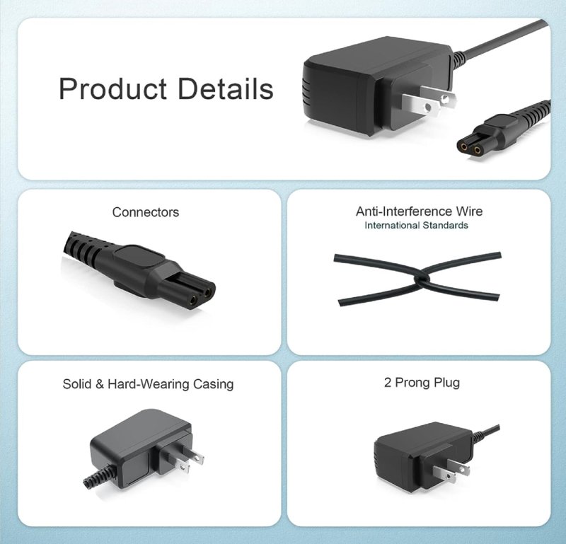 Guy-Tech 15V USB Power Charger Cord Compatible with Philips Norelco Shaver 6900 Series 6000 S6810 82 (Note: Not for S6900.)