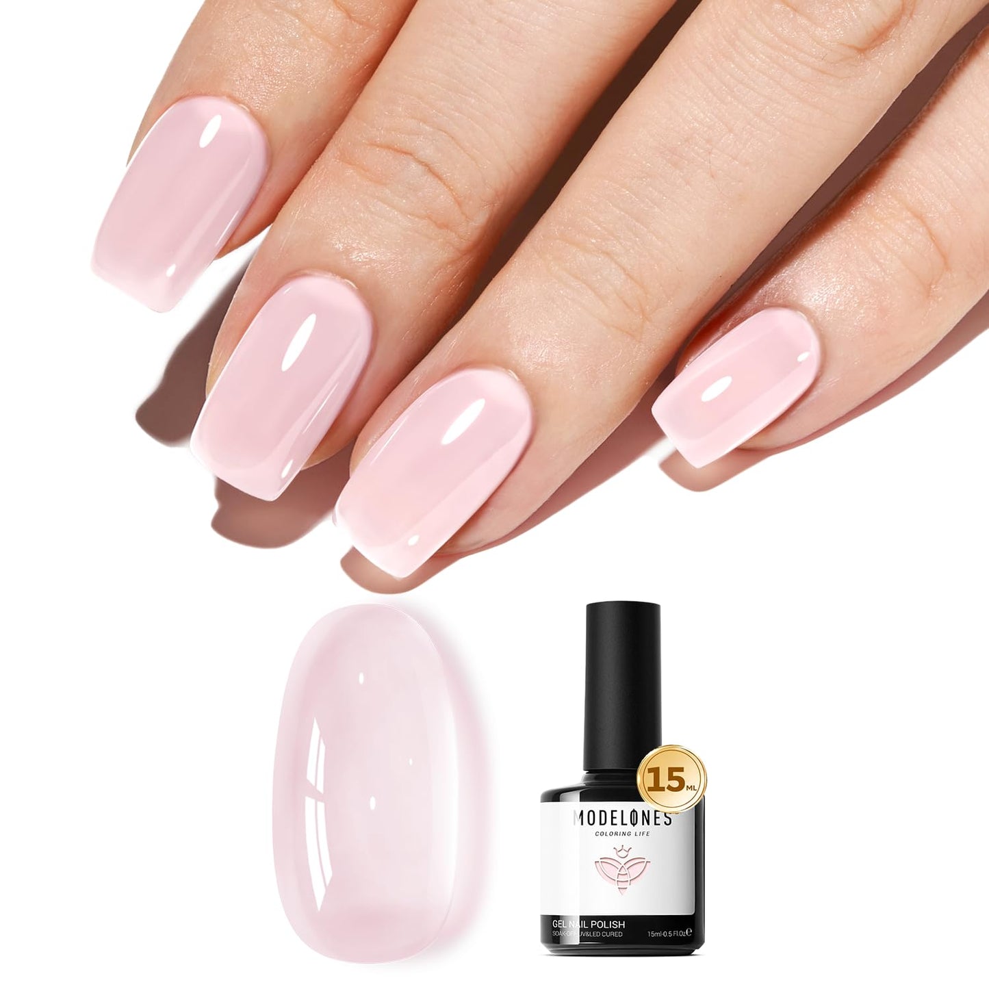 Nude Gel Nail Polish - Natural Skin Tone Color for Office Lady | Soak Off, 15ML